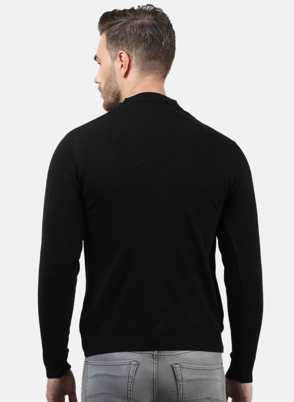 Men Black Solid Cardigan