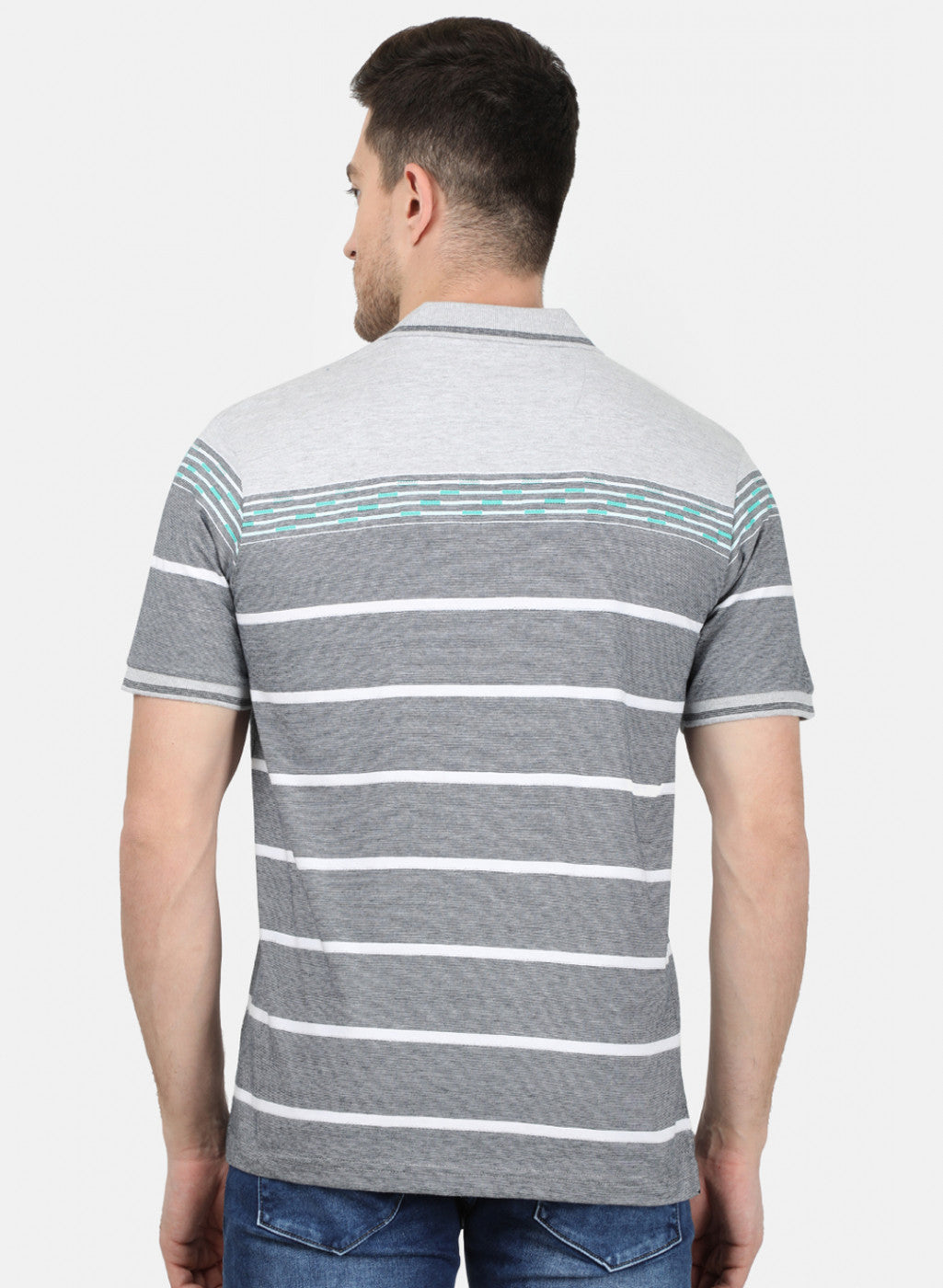 Mens Grey Stripe T-Shirt