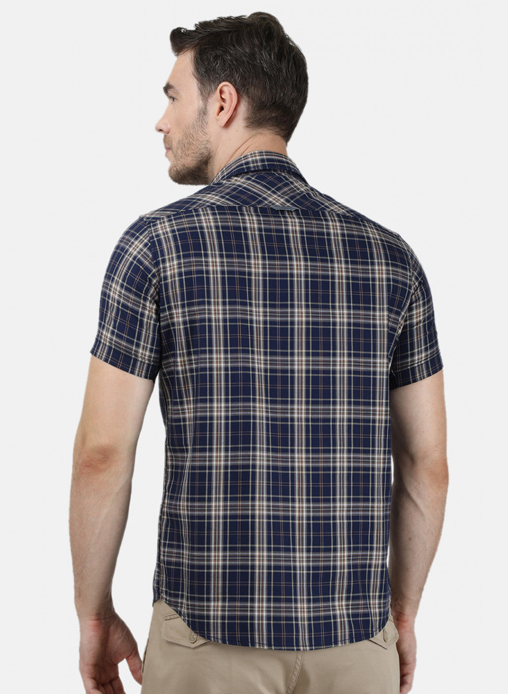 Mens NAvy Blue Check Shirt