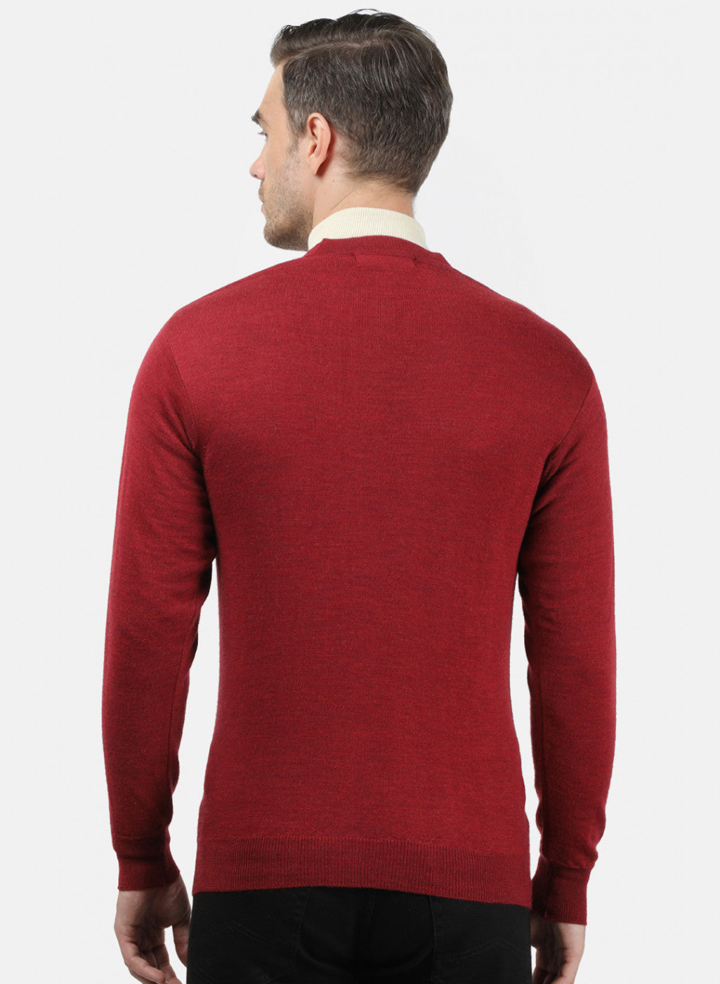 Men Maroon Solid Cardigan
