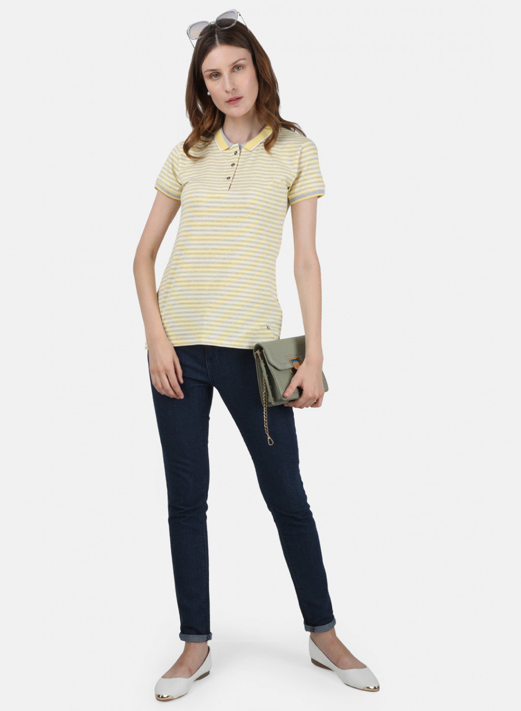Womens Yellow Stripe T-Shirt