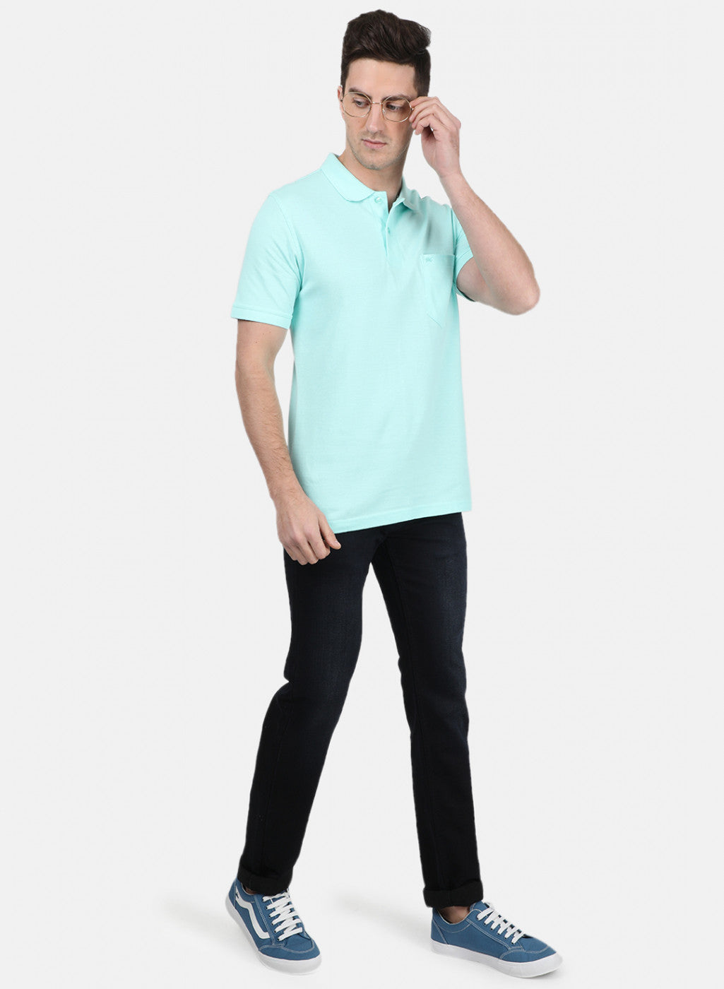 Mens Sky Blue Plain T-Shirt