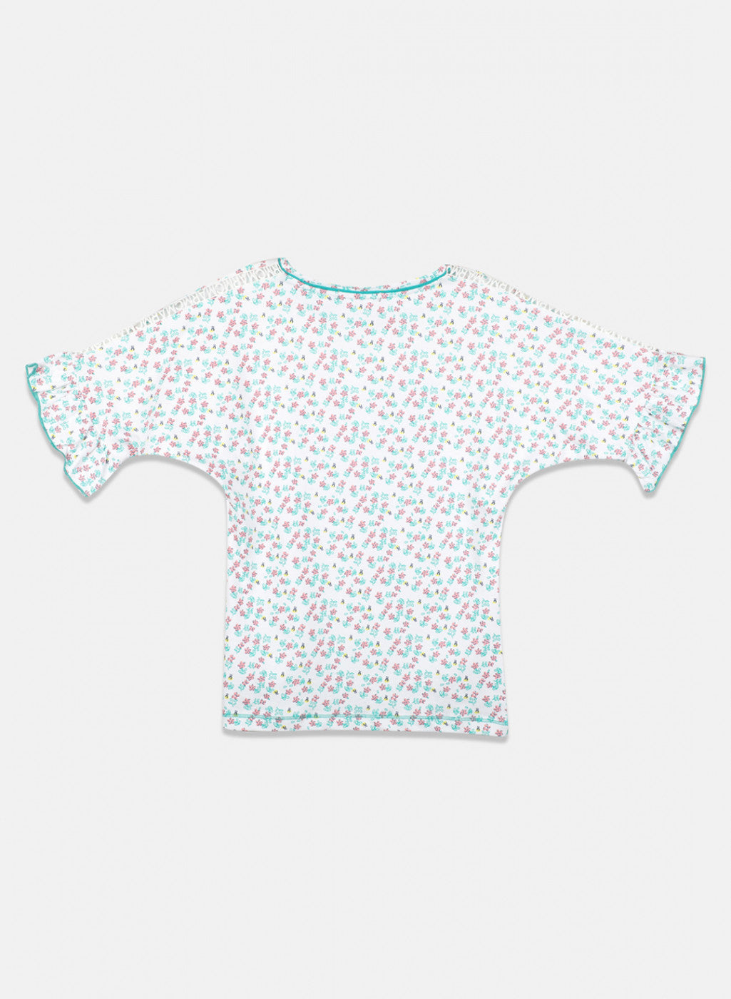 Girls Blue Printed Capri Set