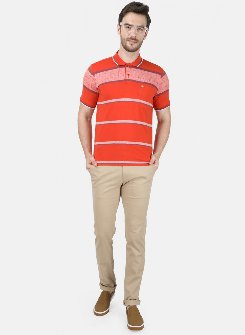 Mens Orange Stripe T-Shirt