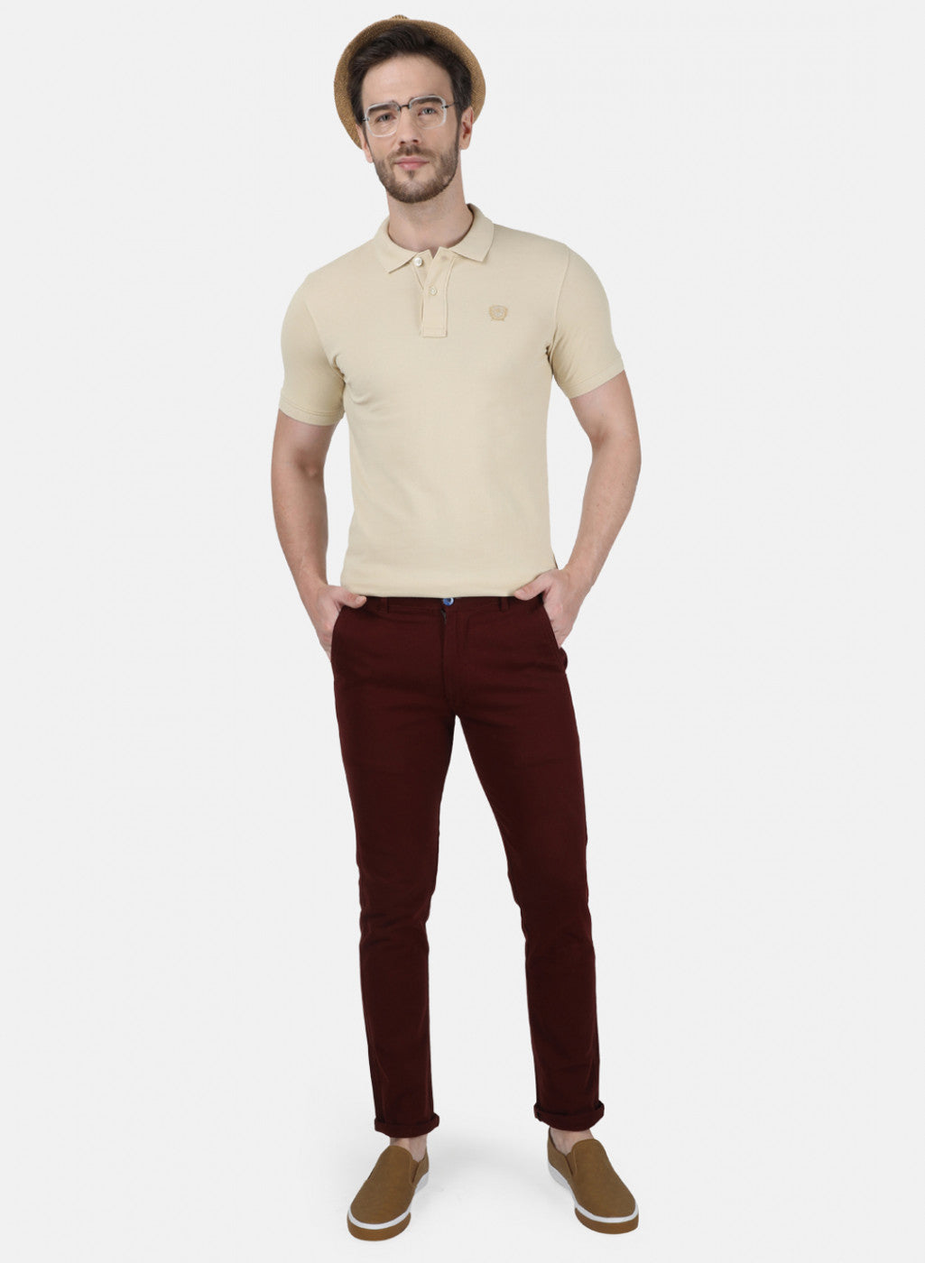 Mens Brown Plain T-Shirt