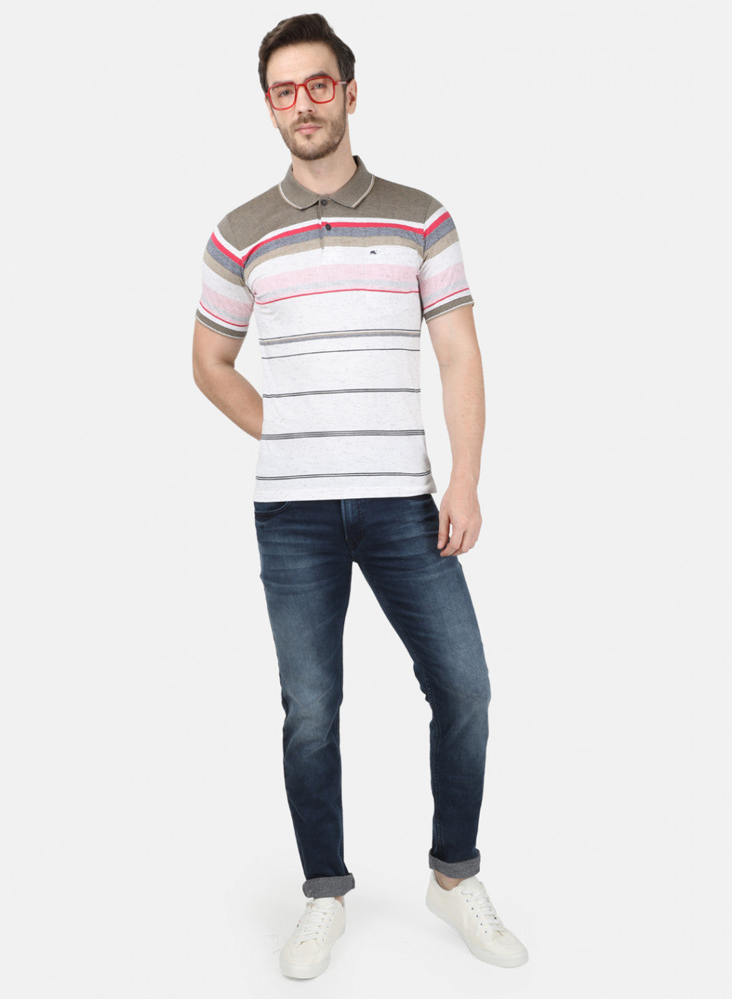 Mens Multi Color Stripe T-Shirt