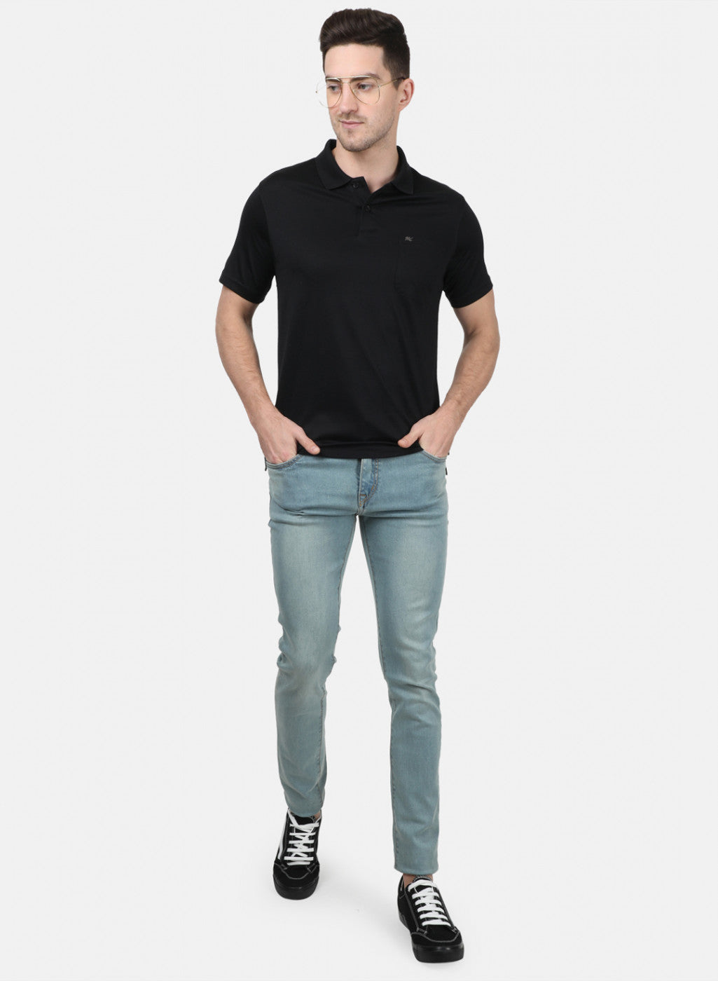 Mens Black Plain T-Shirts