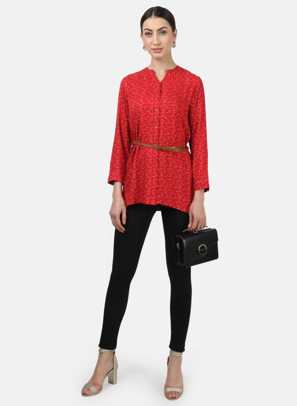Womens Red Printed Top