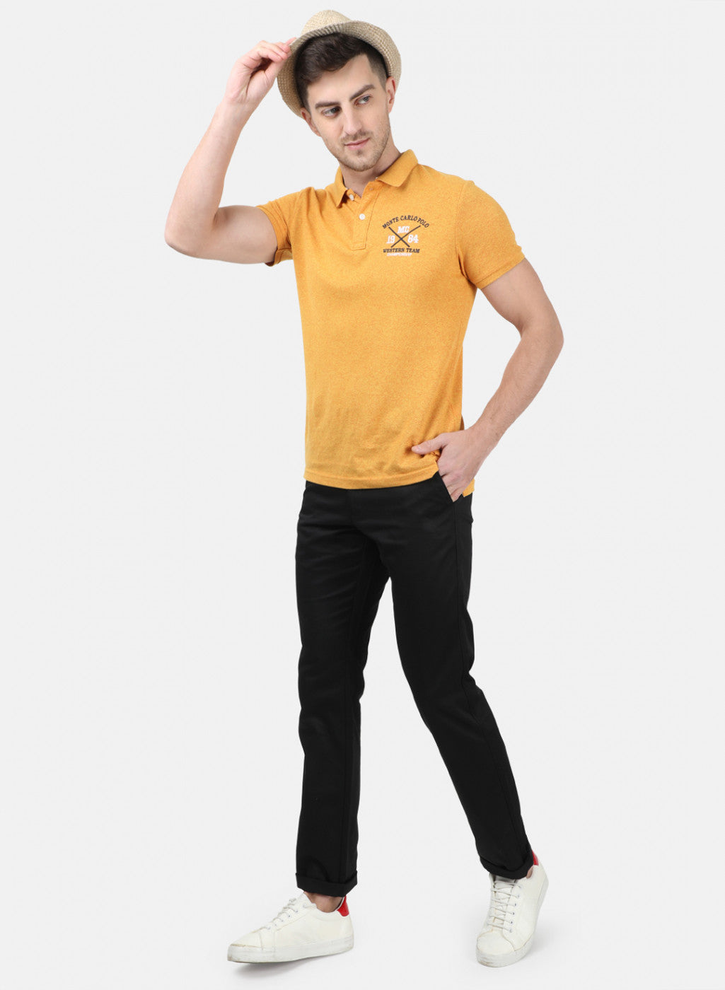 Men Black Plain Trousers