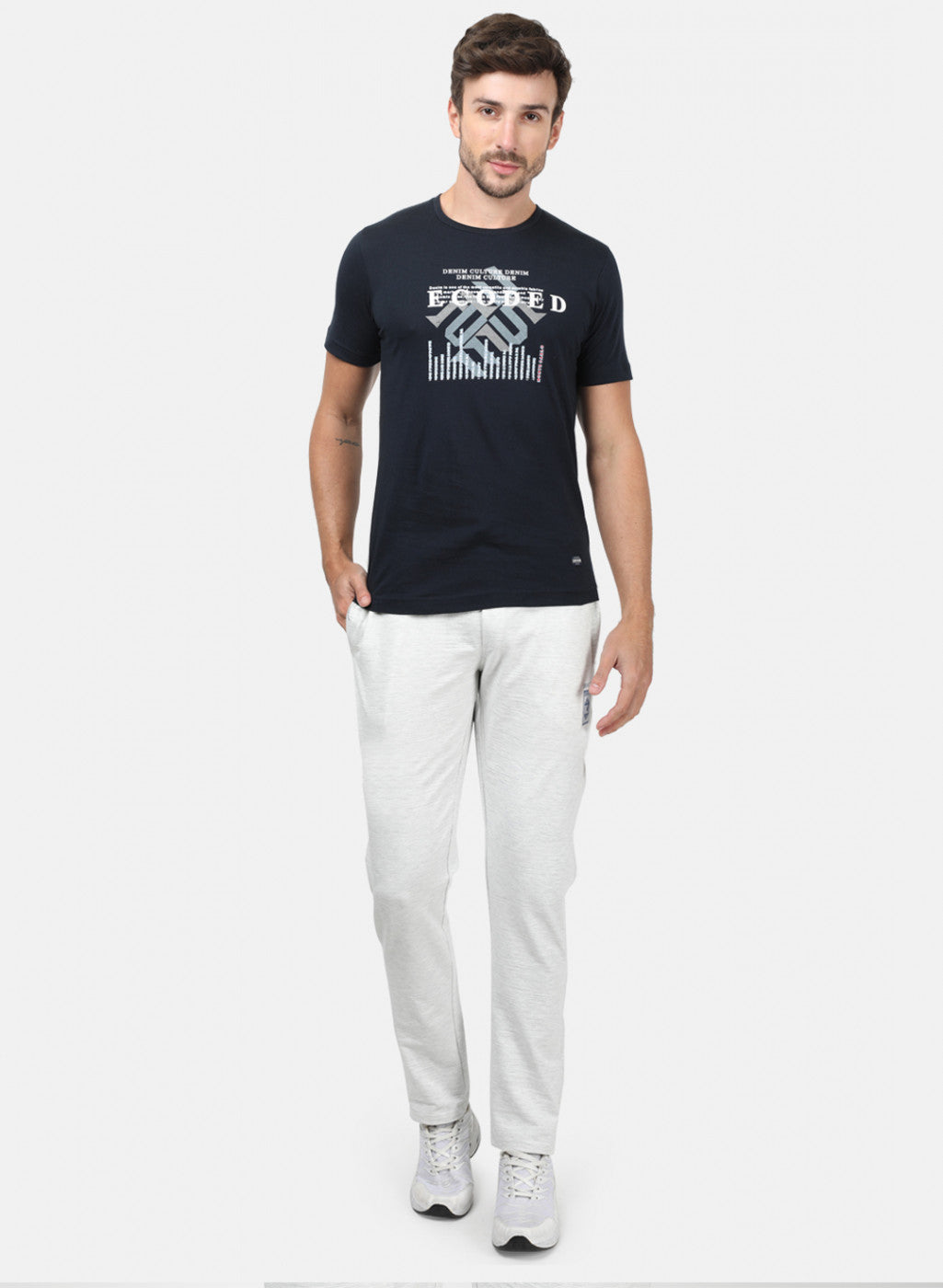 Mens Grey Plain Lower