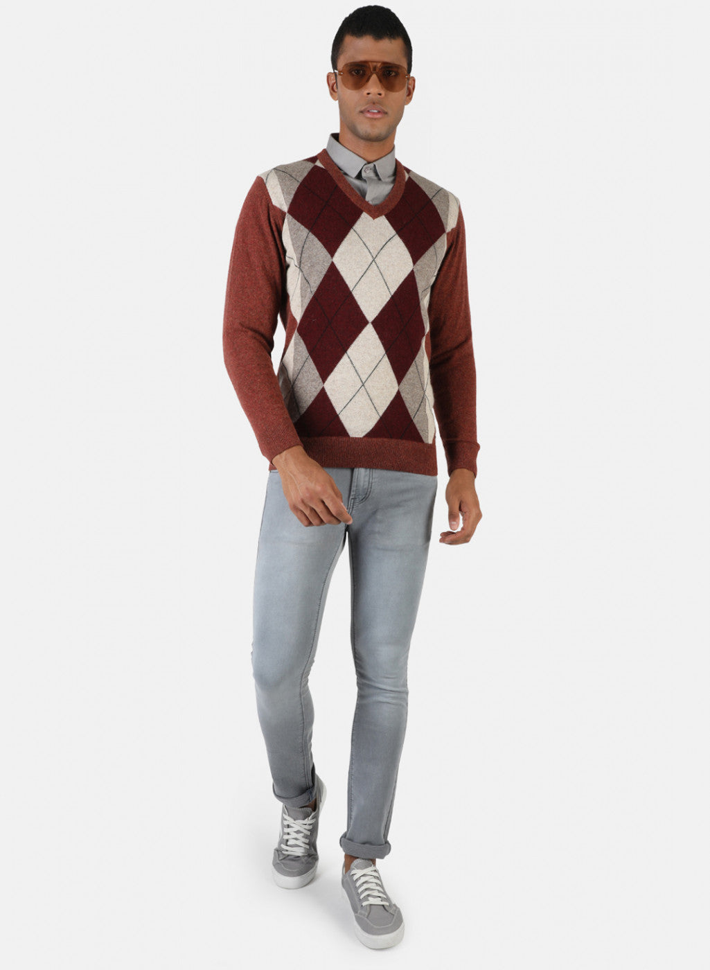 Men Multicolor Solid Pullover
