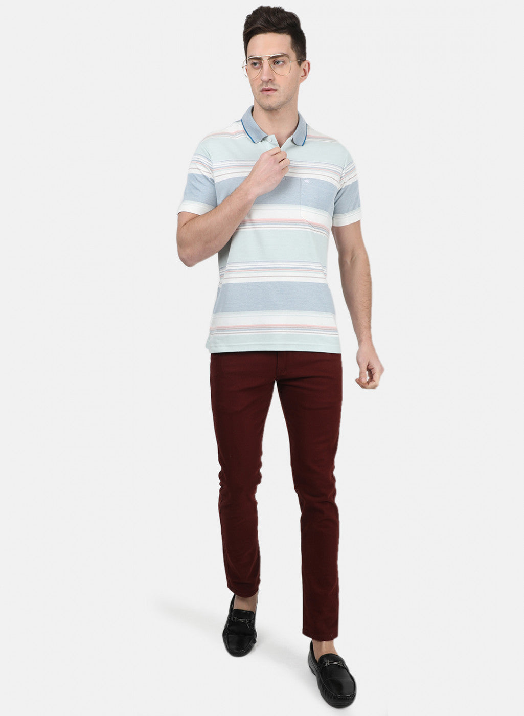 Mens Multi Color Stripe T-Shirt