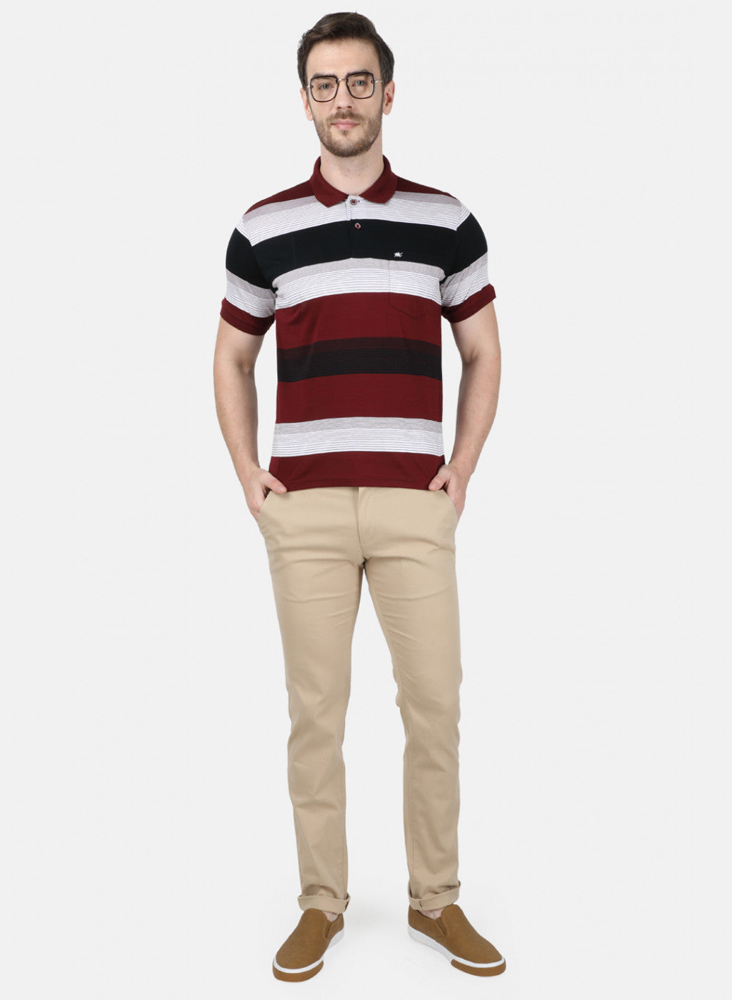 Mens Maroon Stripe T-Shirt