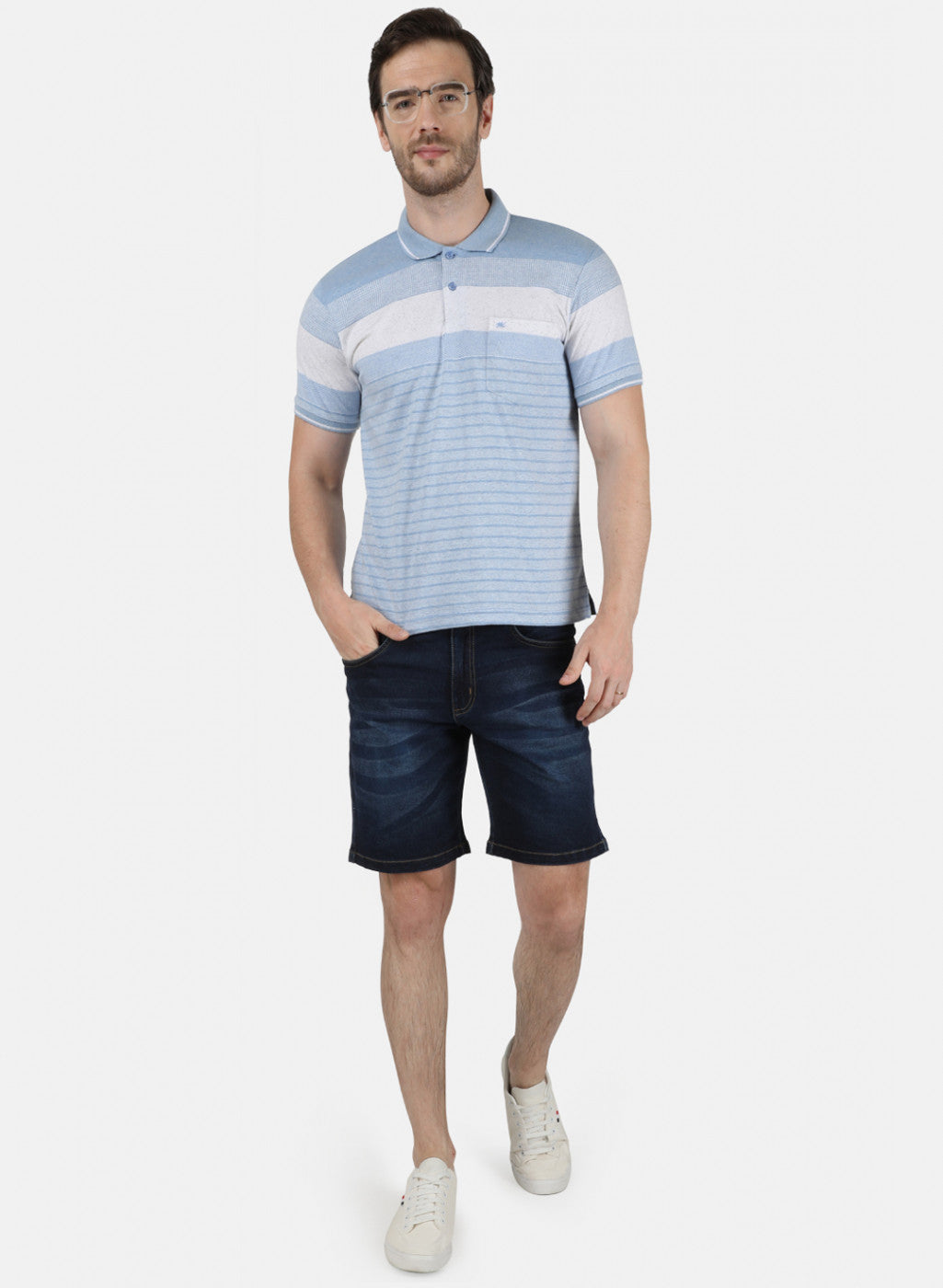 Mens Sky Blue Stripe T-Shirt