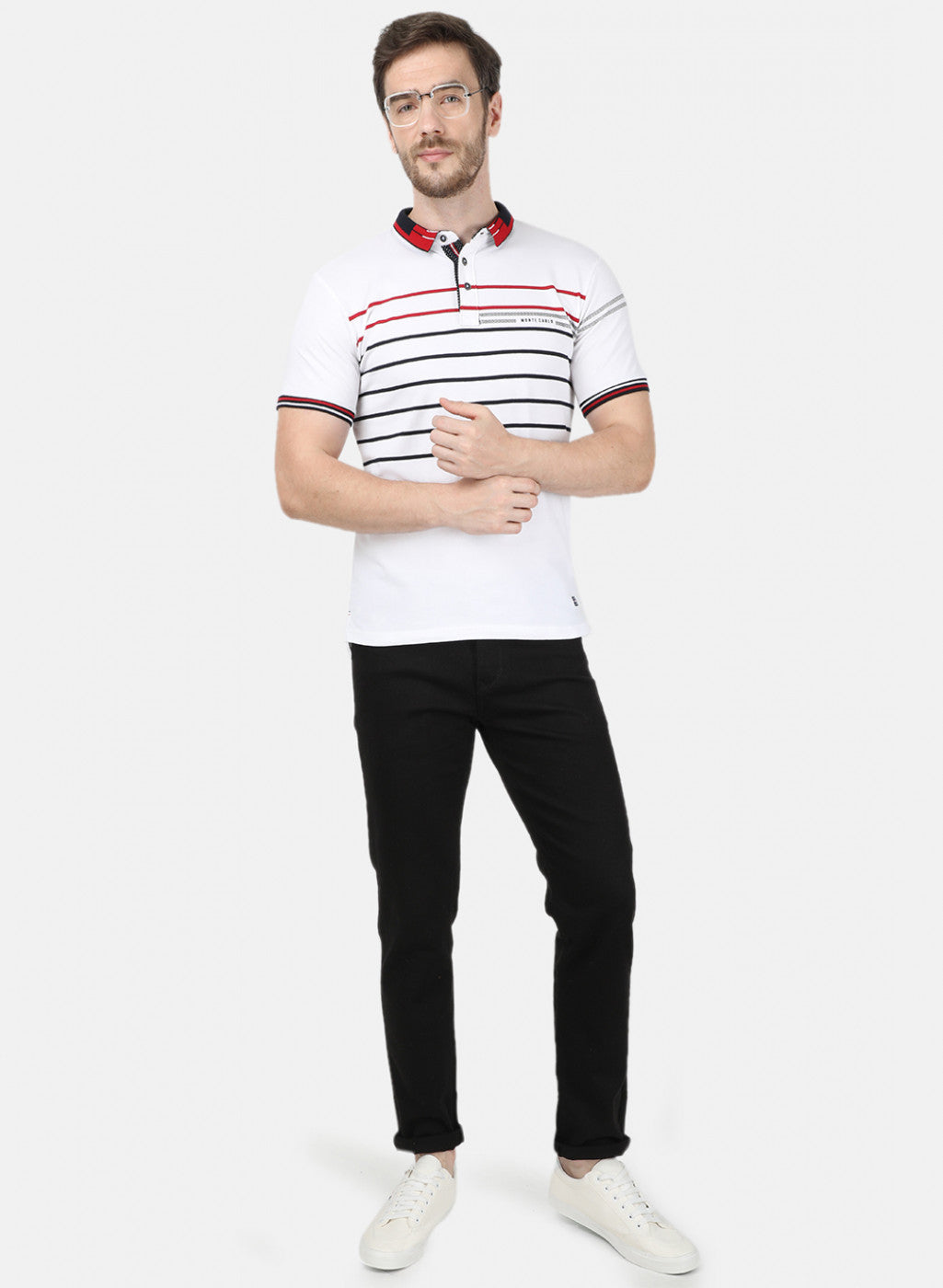Mens White Stripe T-Shirt