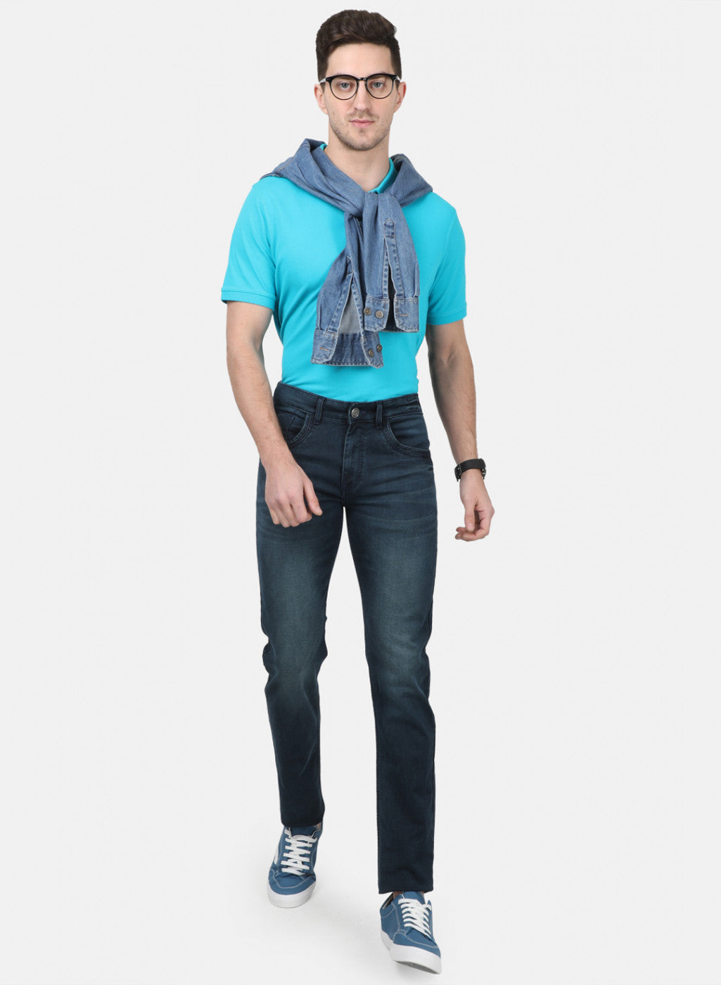 Mens NAvy Blue Normal Wash Denims