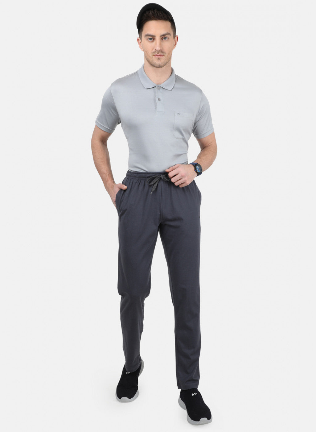 Mens Grey Plain Lower