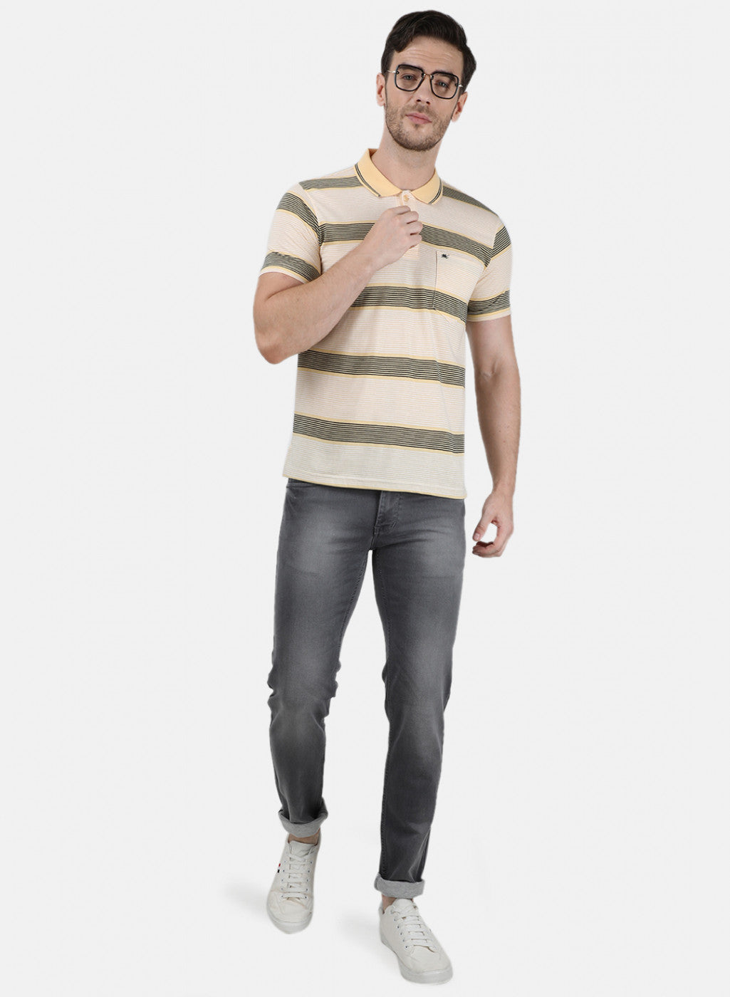 Mens Yellow Stripe T-Shirt