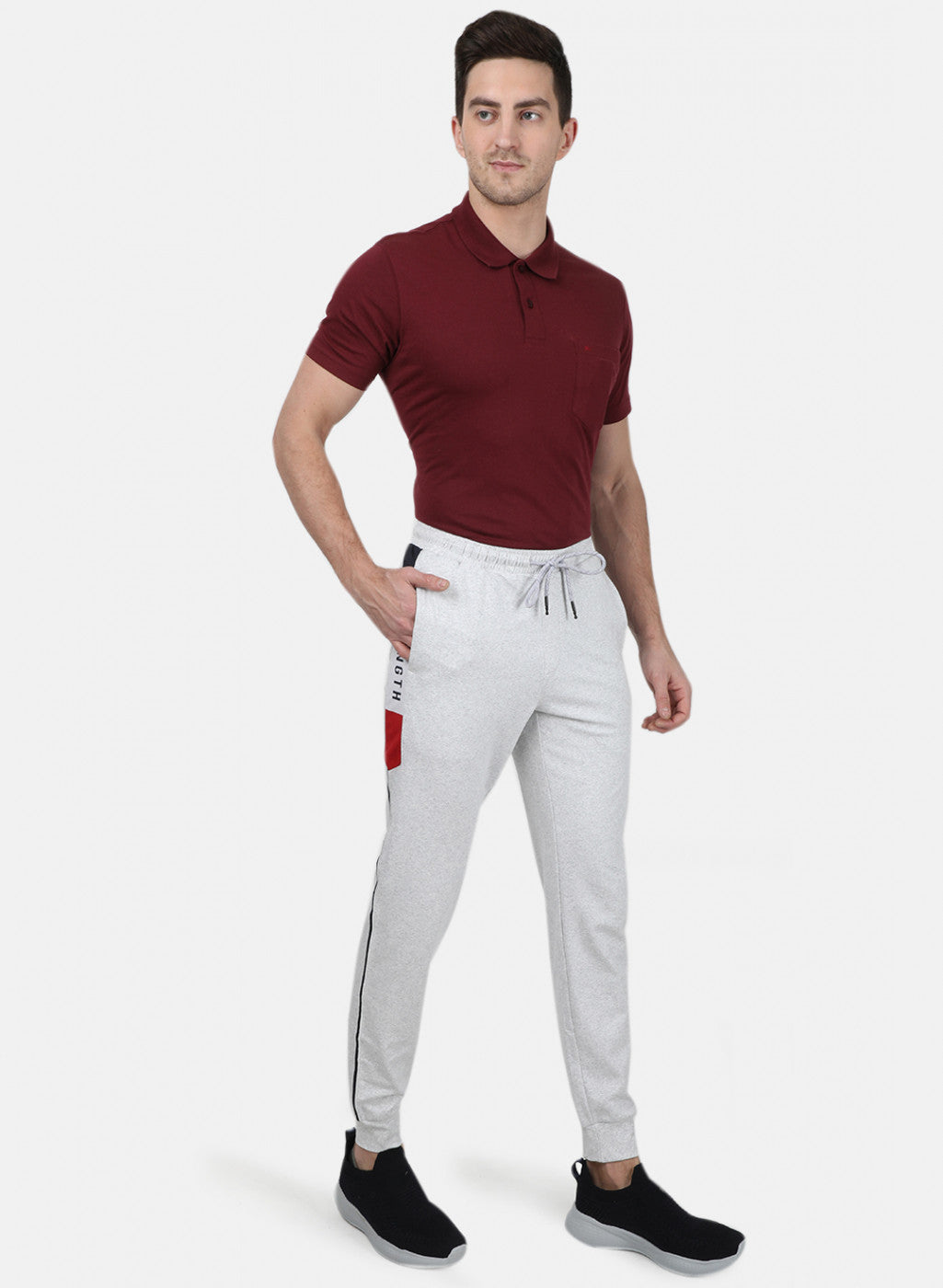 Mens Grey Plain Lower