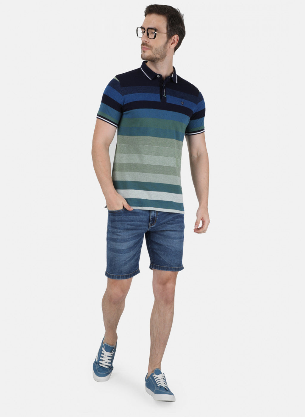 Mens Multi Color Stripe T-Shirt