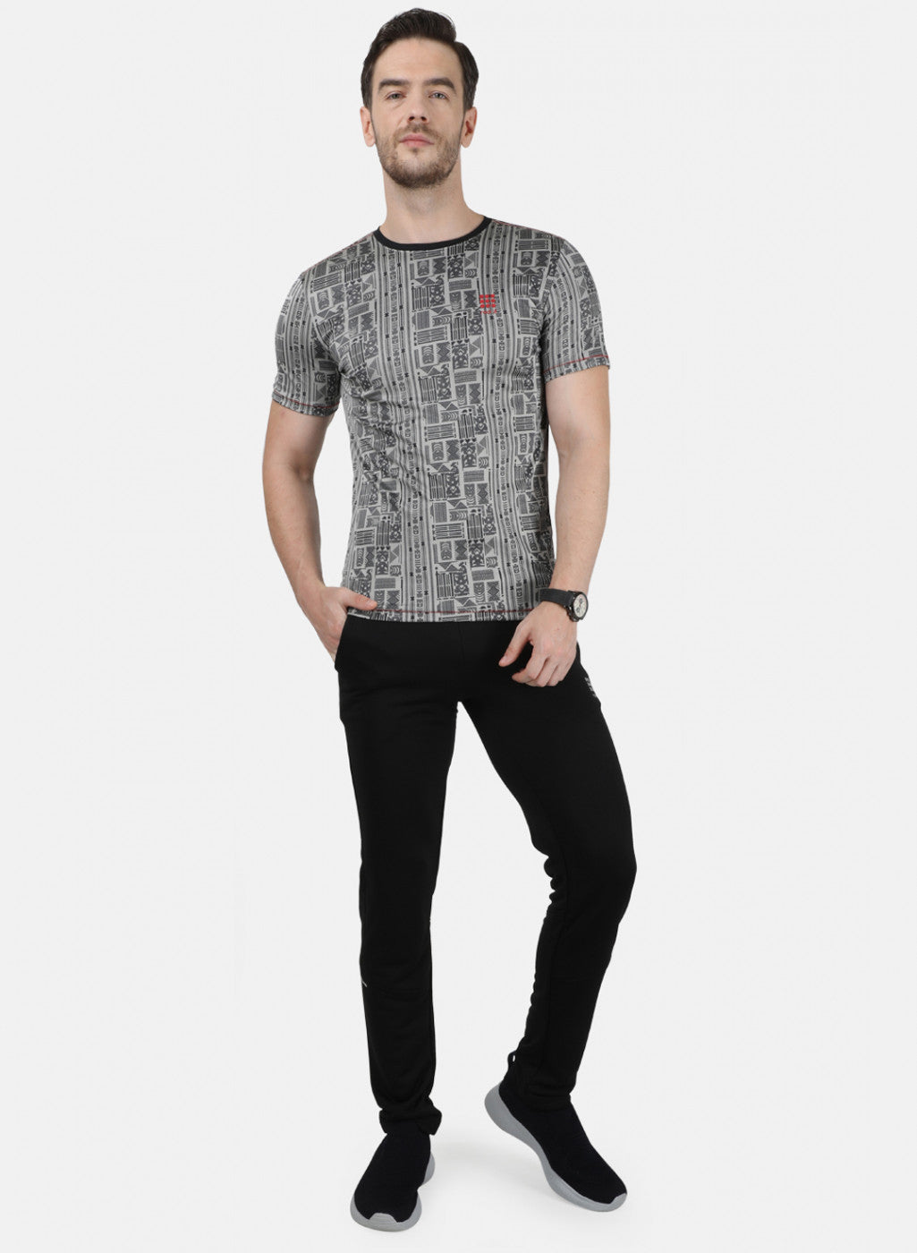 Rock.it Men Grey Printed T-Shirt