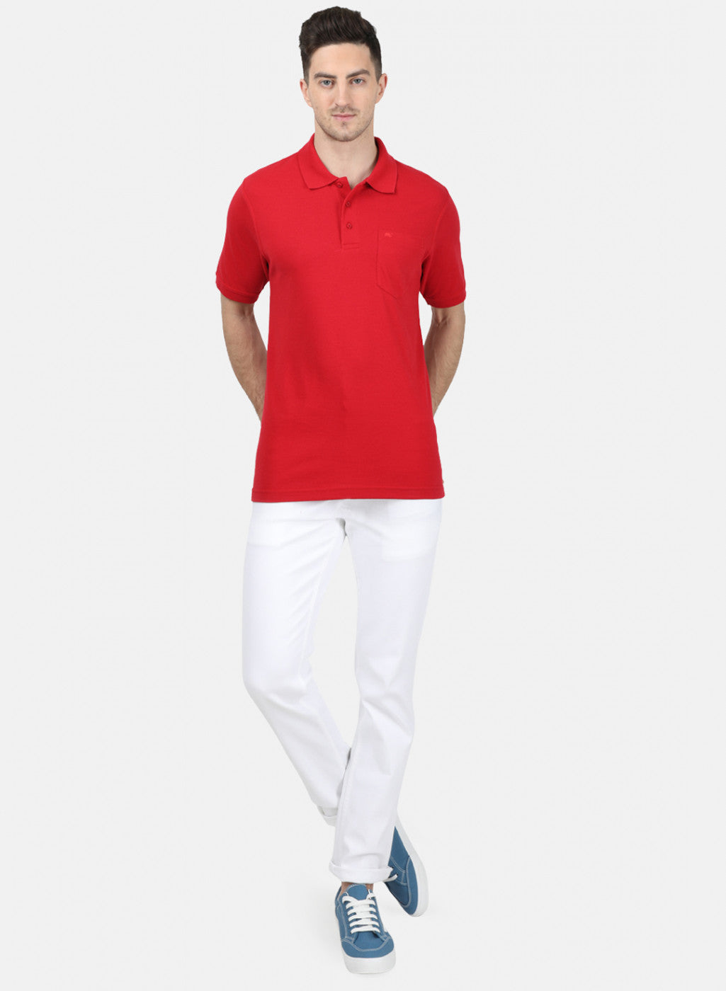 Mens Red Plain T-Shirt
