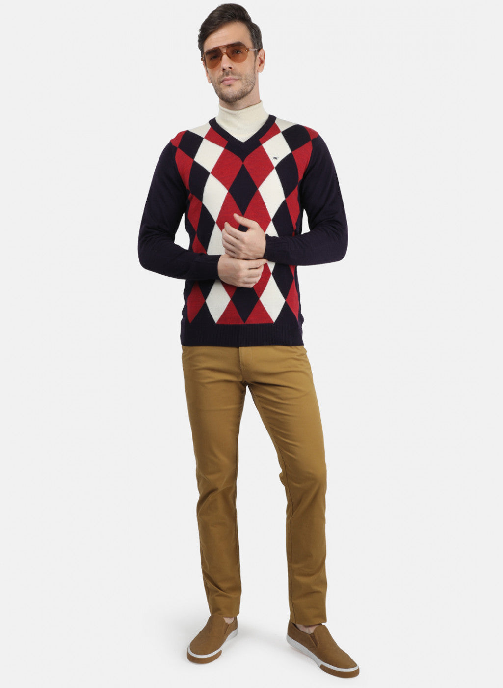 Men Multicolor Solid Pullover