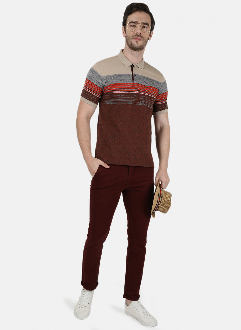 Mens Multi Color Stripe T-Shirt