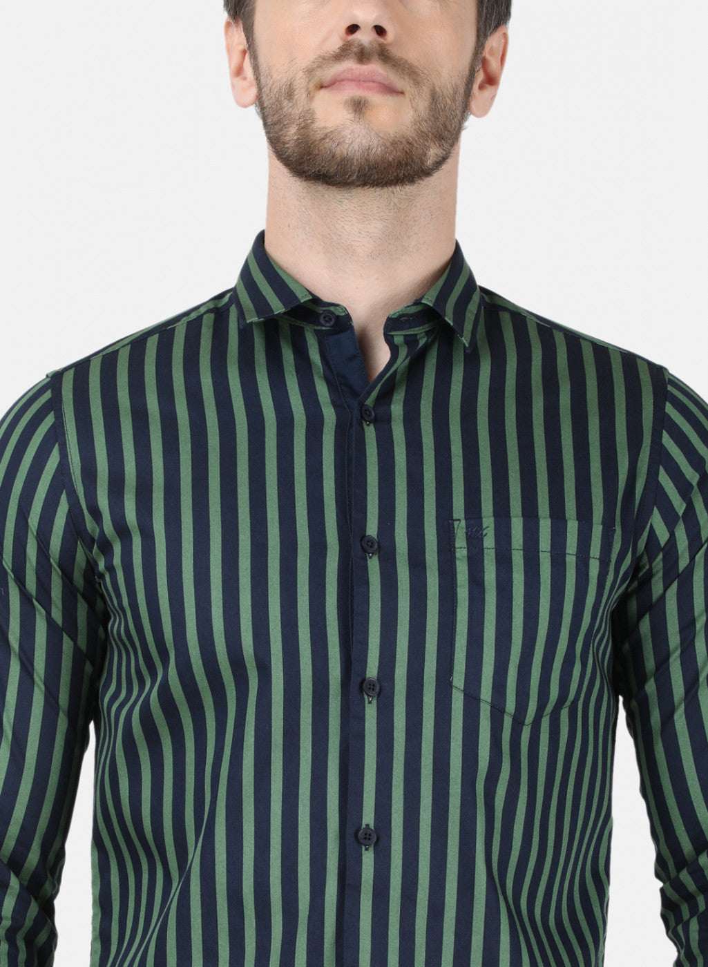 Mens Green Stripe Shirt