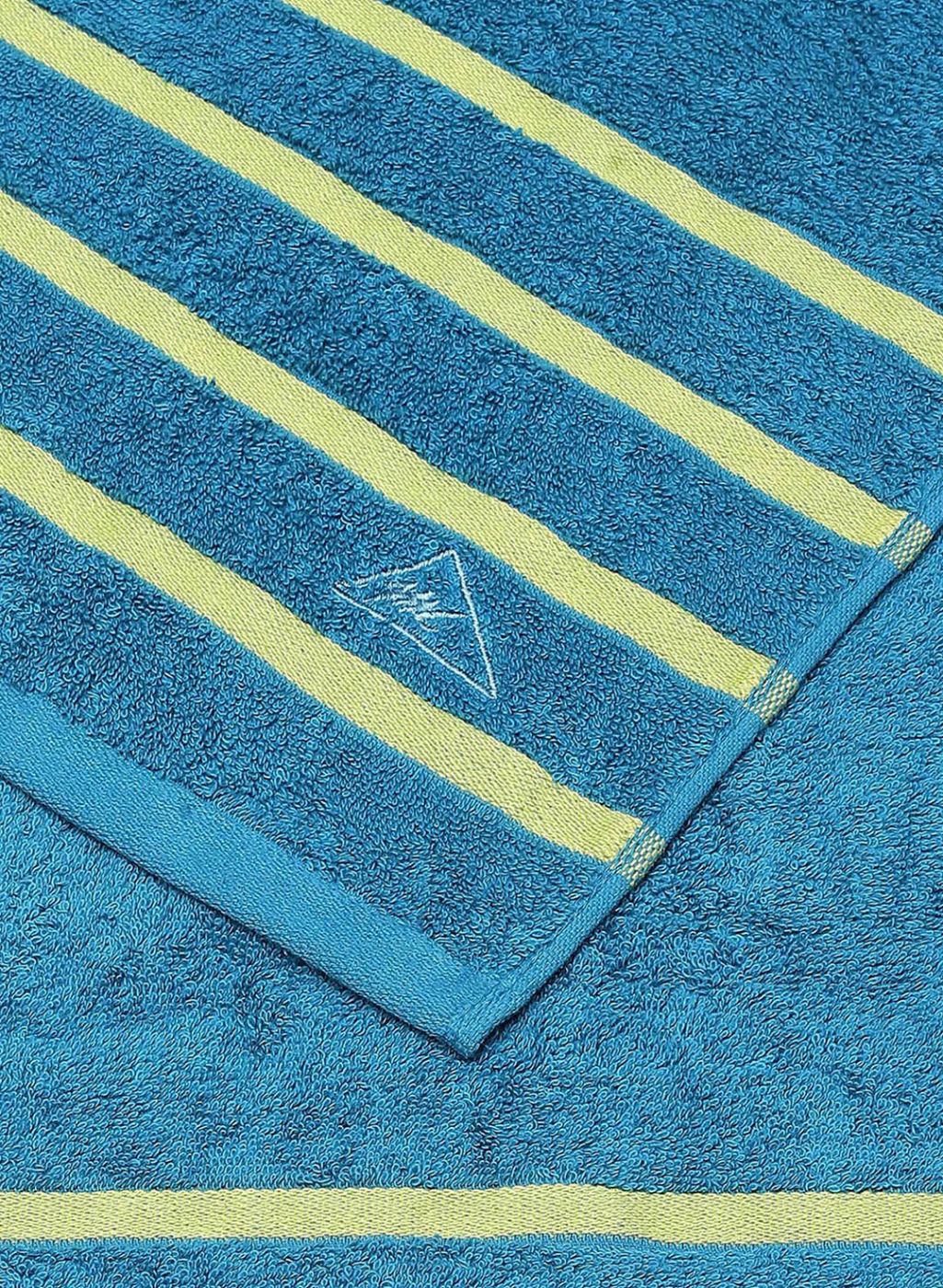 Yellow & Blue Cotton 525 GSM Bath Towel (Pack of 2)