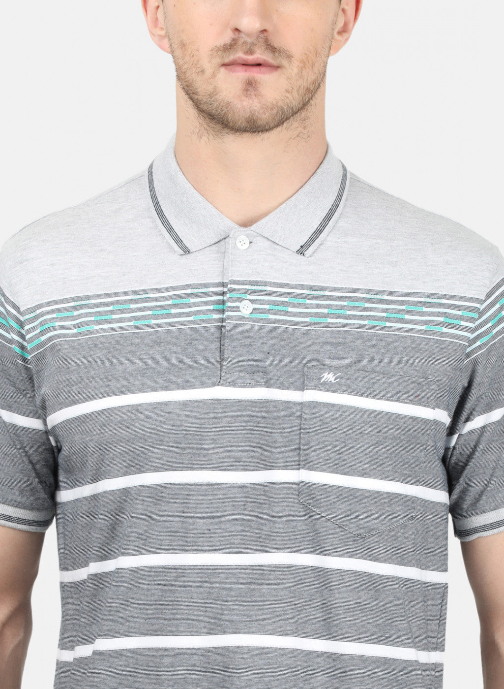 Mens Grey Stripe T-Shirt