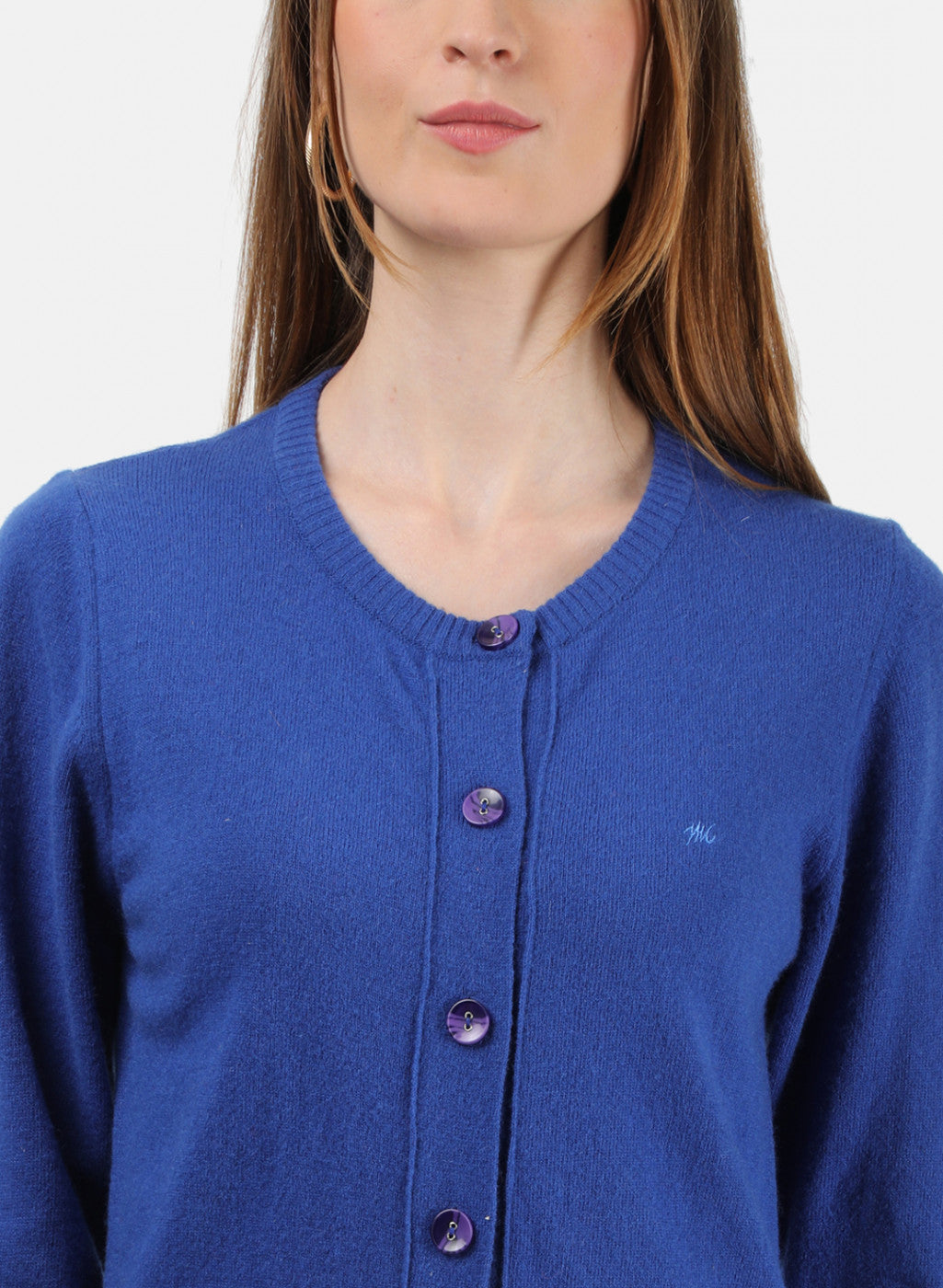 Women Royal Blue Solid Cardigan