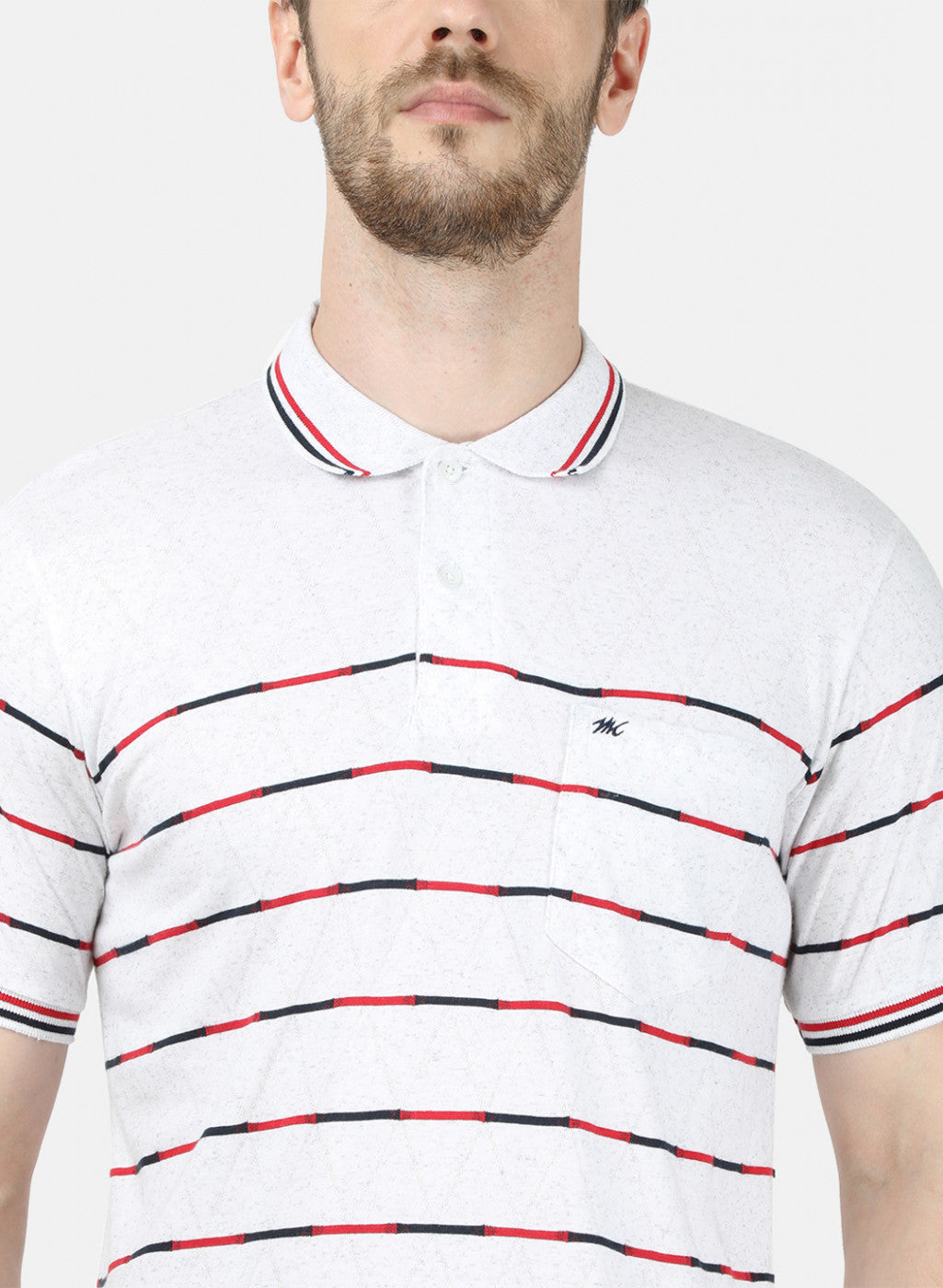 Mens White Stripe T-Shirt