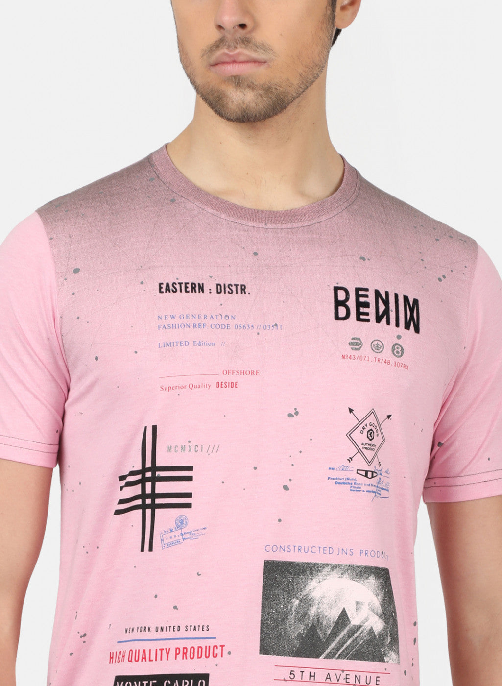 Men Pink Printed T-Shirts