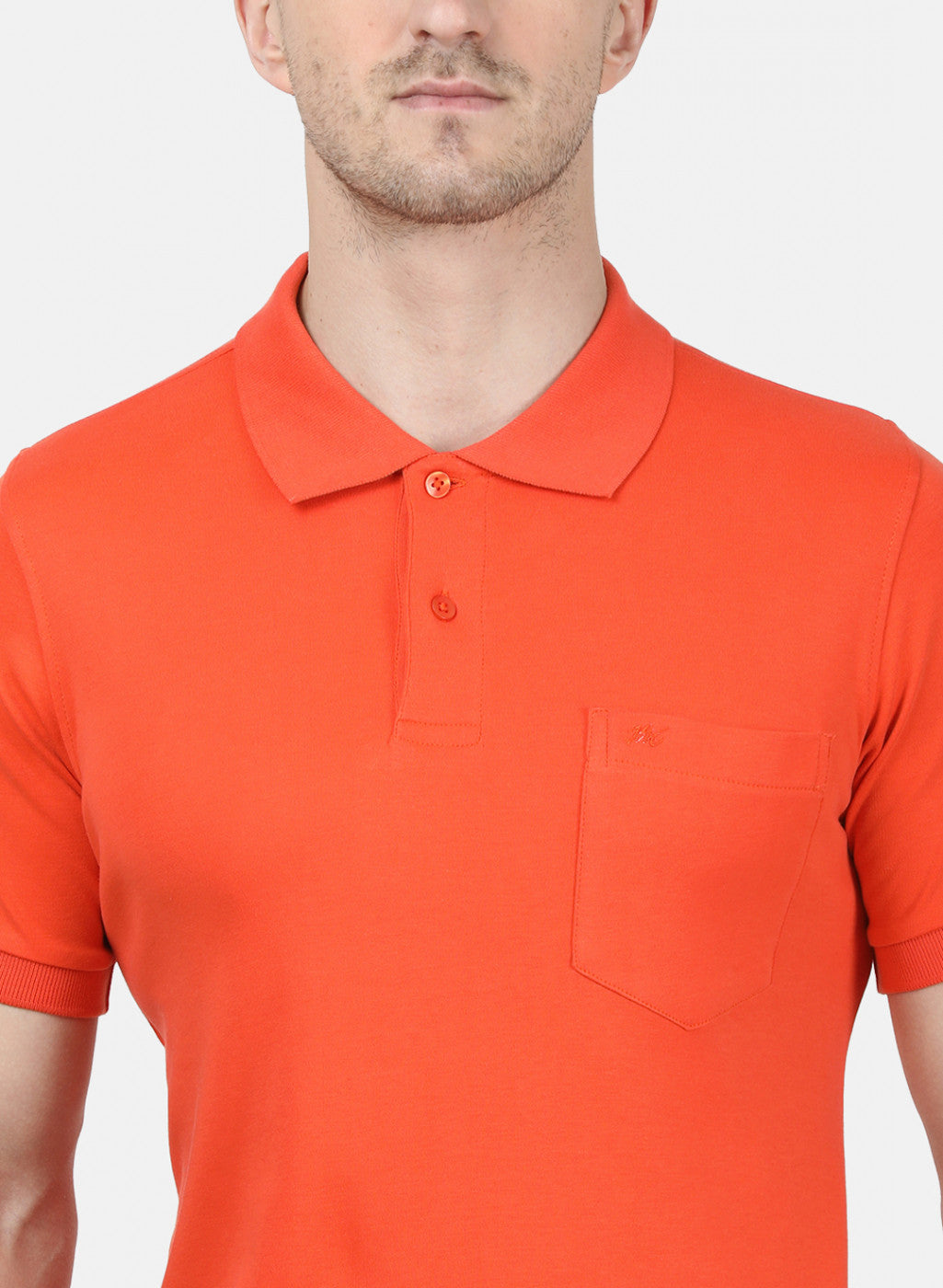 Mens Orange Plain T-Shirt