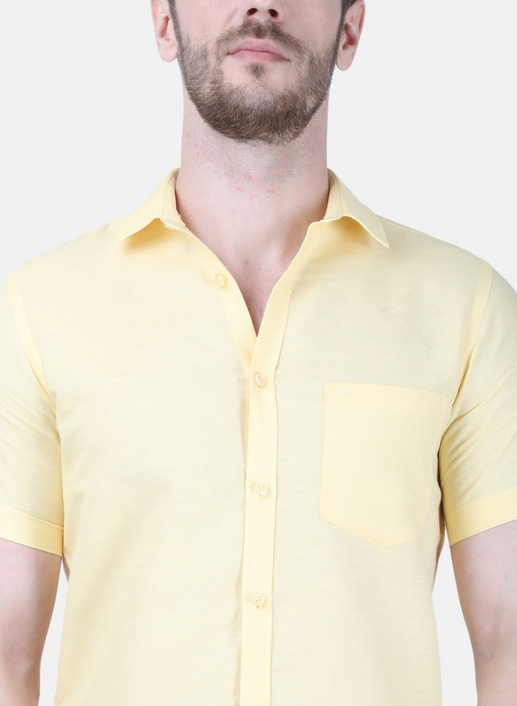 Mens Yellow Solid Shirt