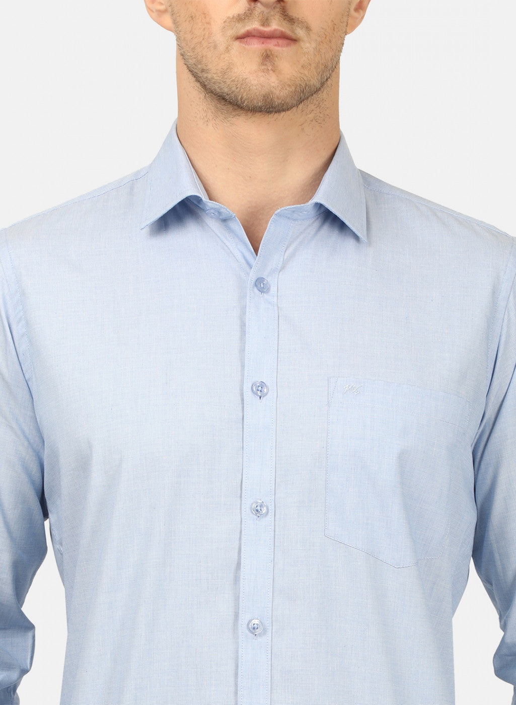 Mens Sky Blue Solid Shirts