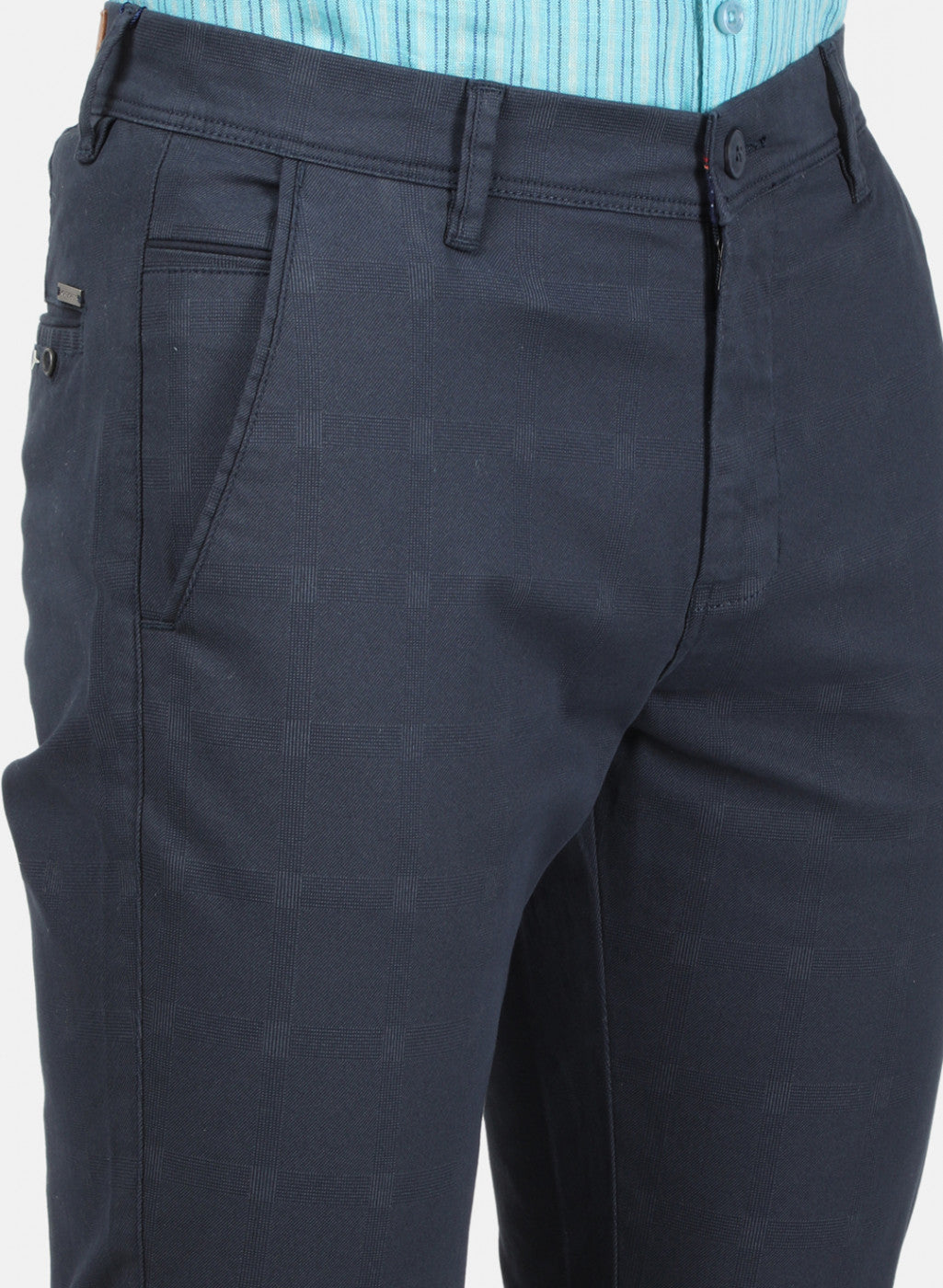 Mens Navy Blue Slim Trouser