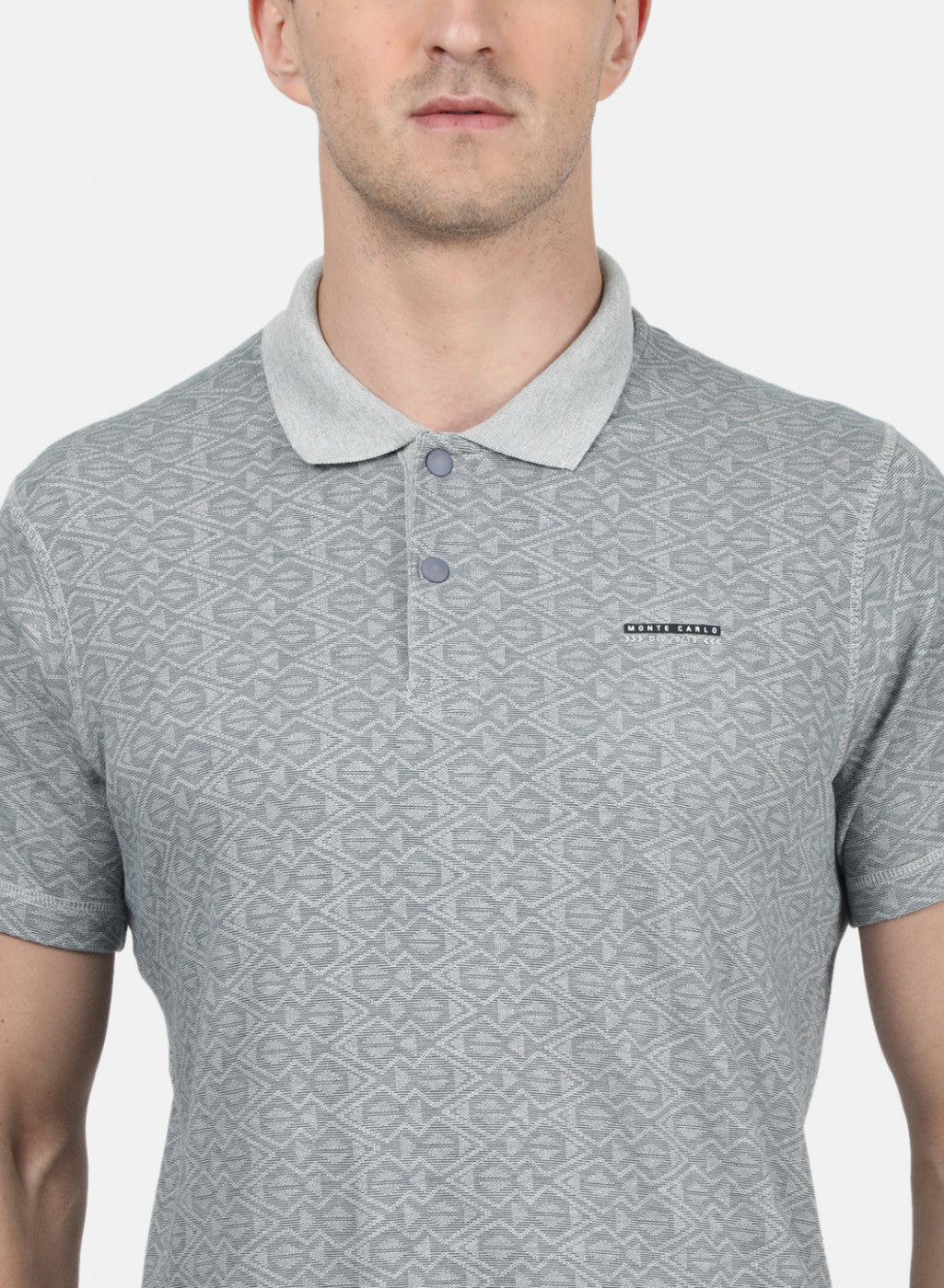 Mens Grey Printed T-Shirt