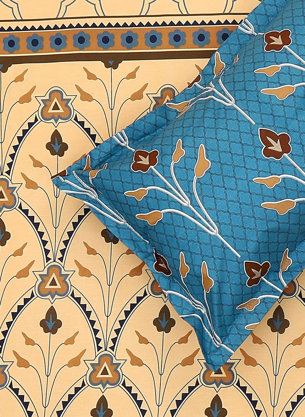 144TC Pure Cotton Single Bedsheet with 2 Pillow Covers