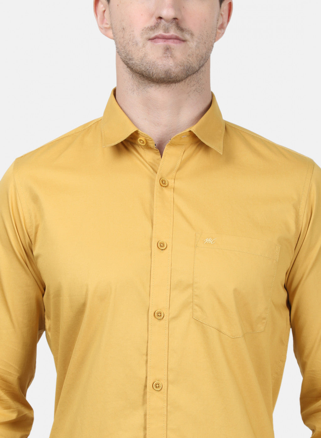 Mens Mustard Solid Shirts