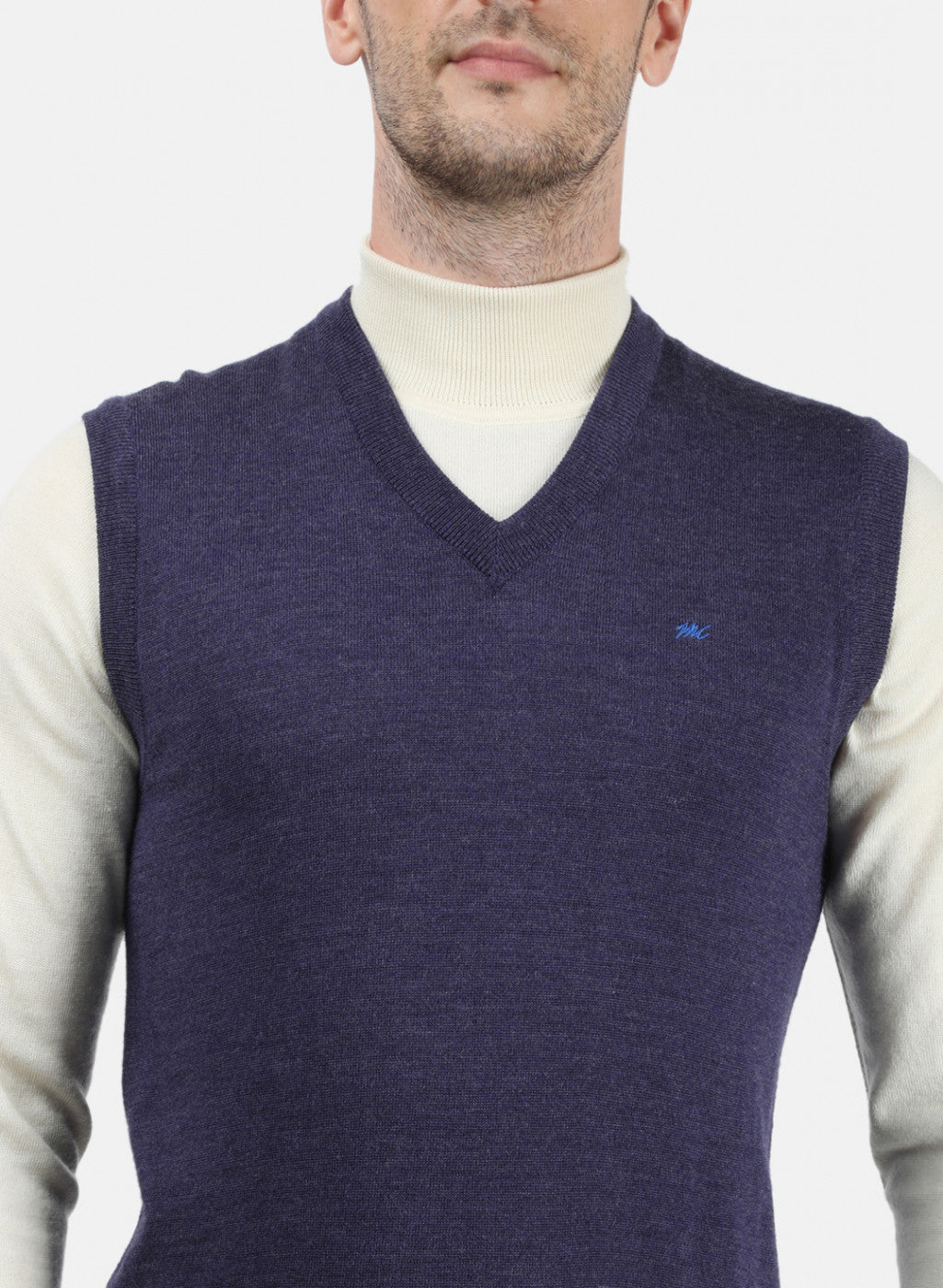Men Purple Solid Sweater