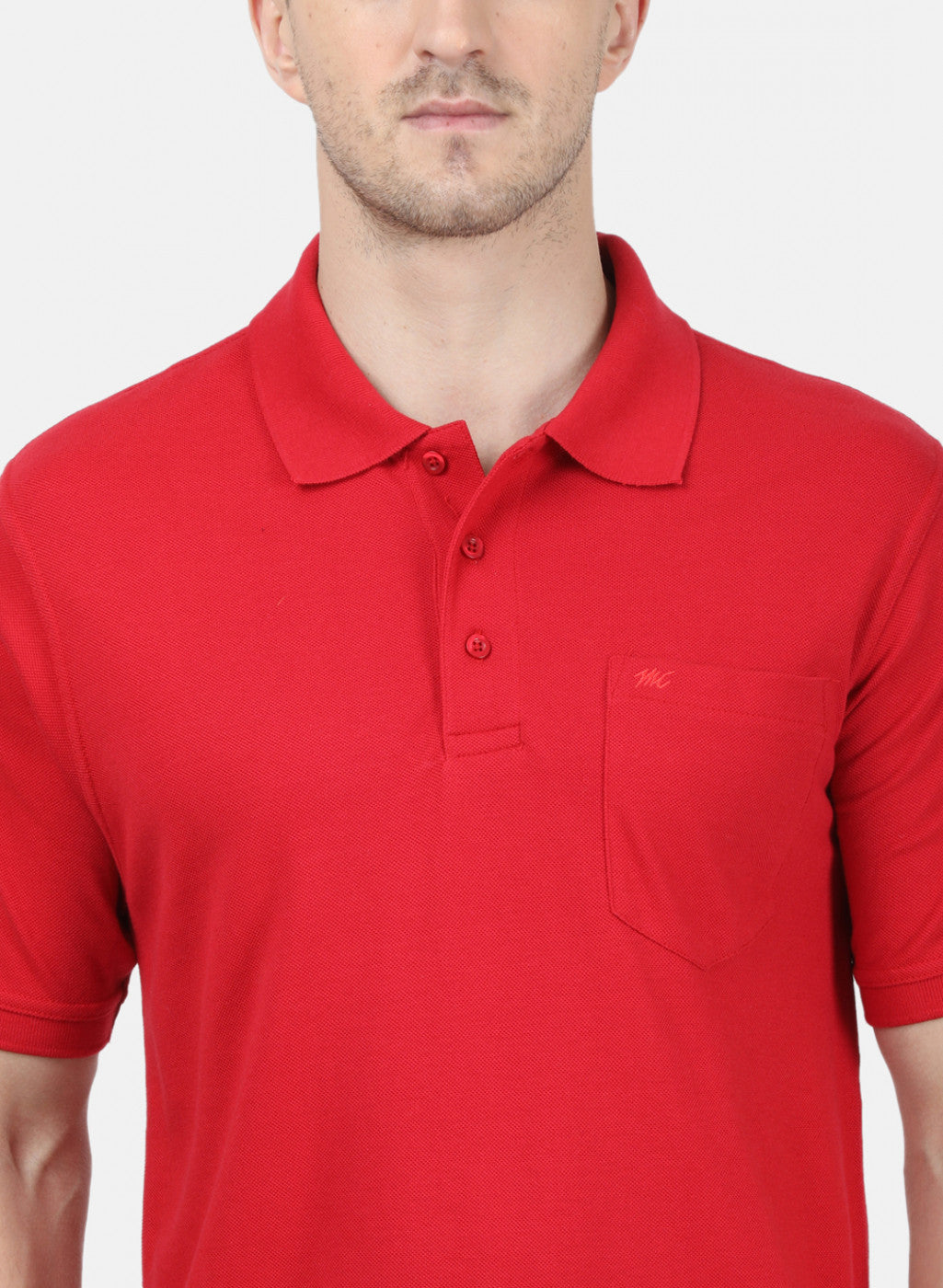 Mens Red Plain T-Shirt