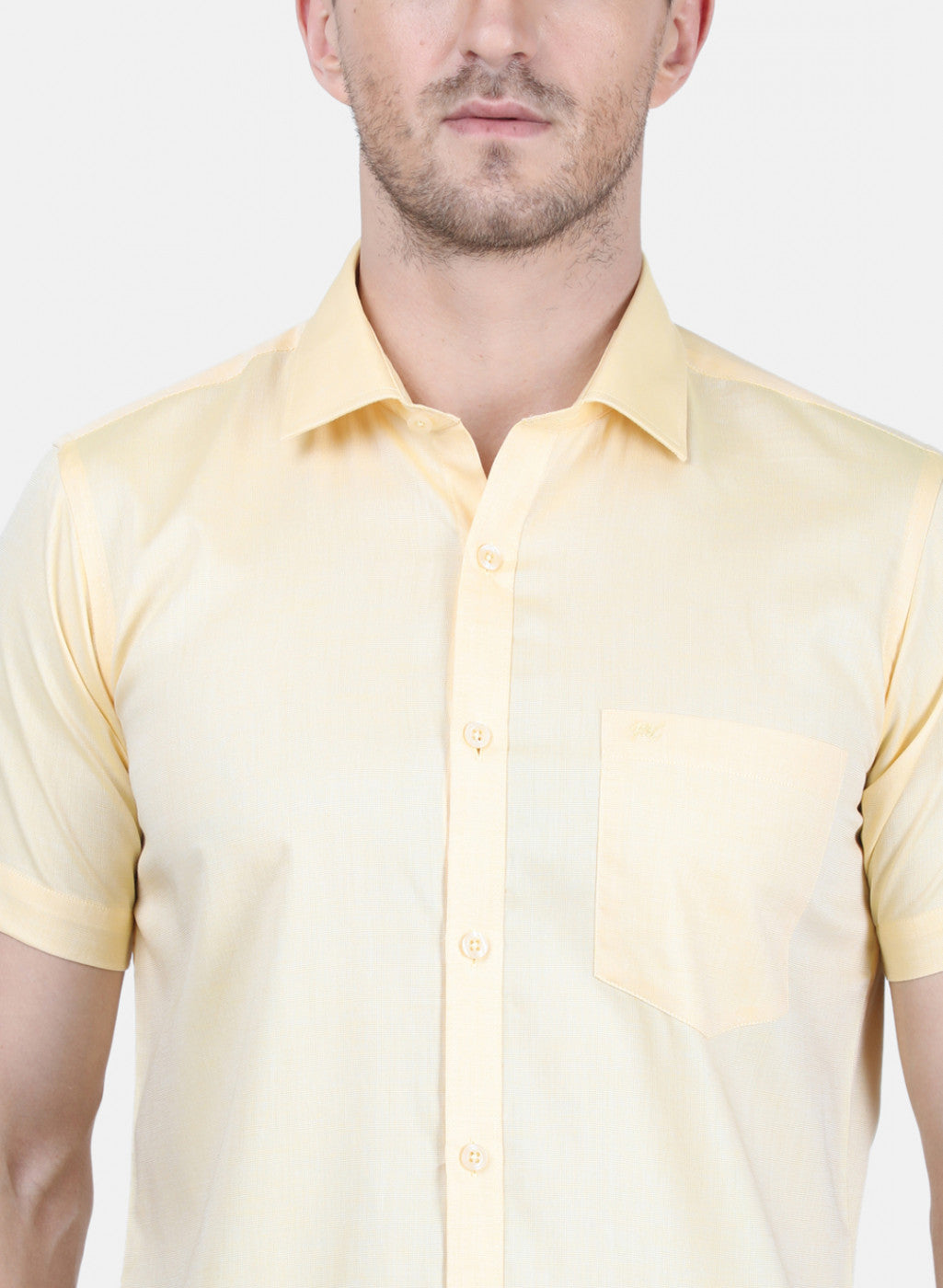 Mens Yellow Printed Shirt