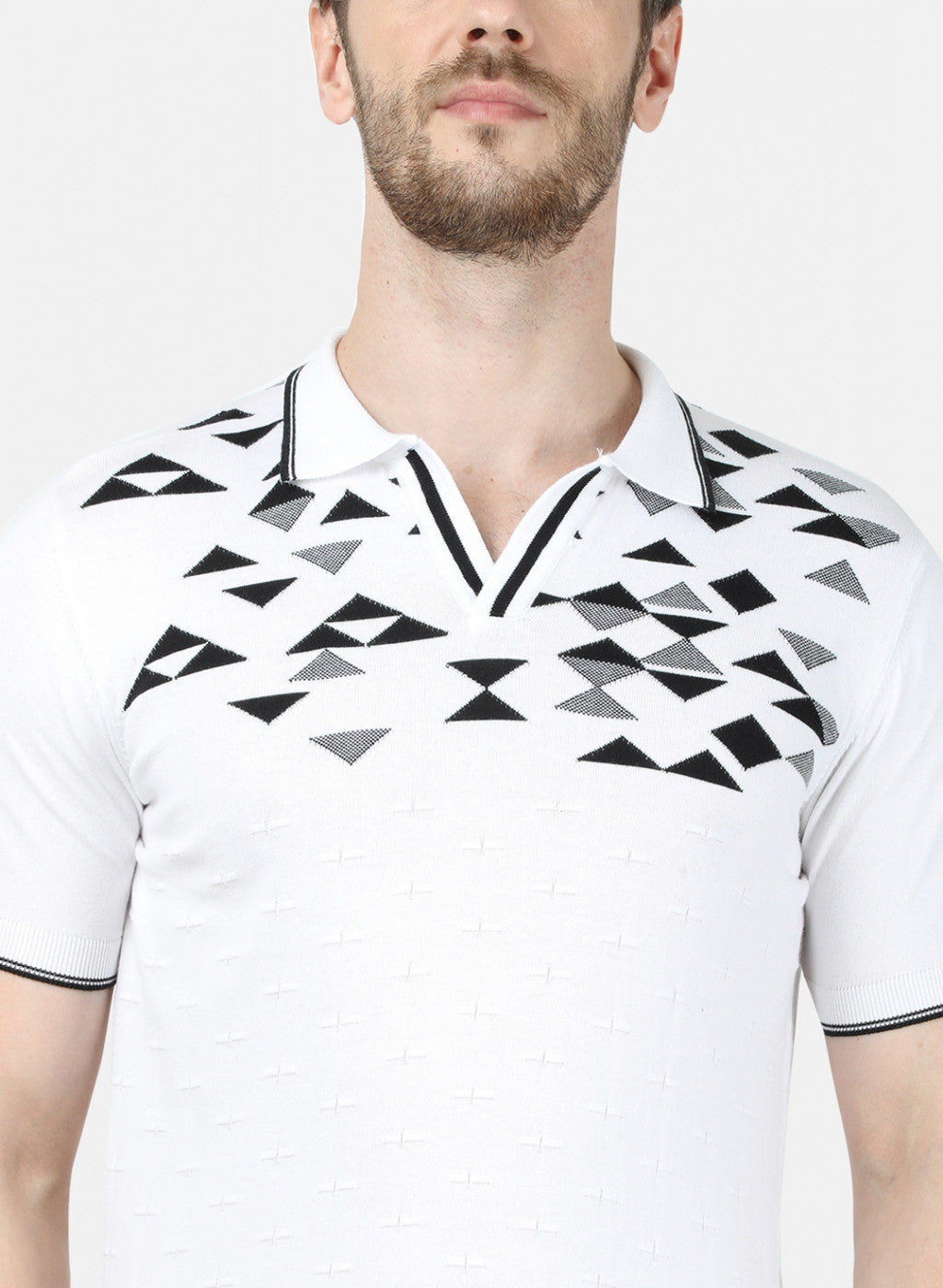 Mens White Printed T-Shirt