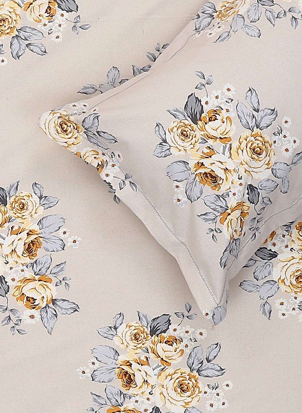 120TC Pure Cotton Queen Bedsheet with 2 Pillow Covers