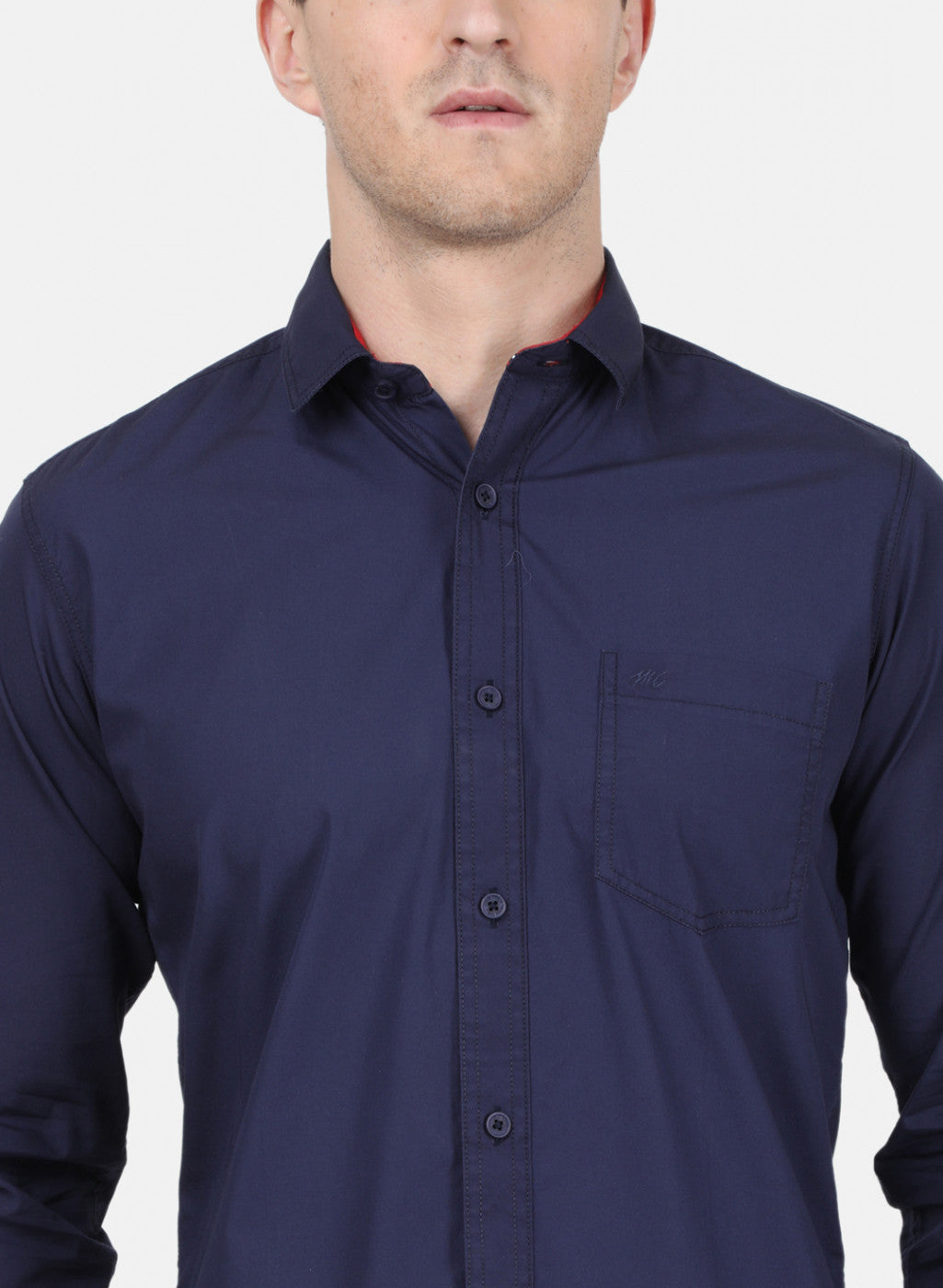 Mens NAvy Blue Solid Shirt