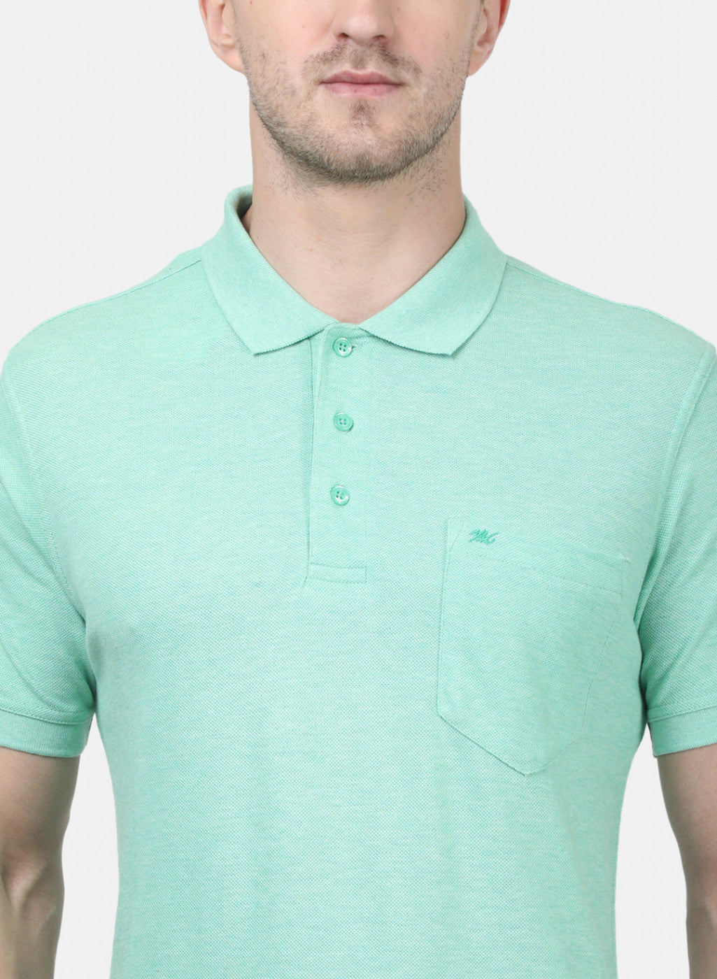 Mens Light Green Plain T-Shirts