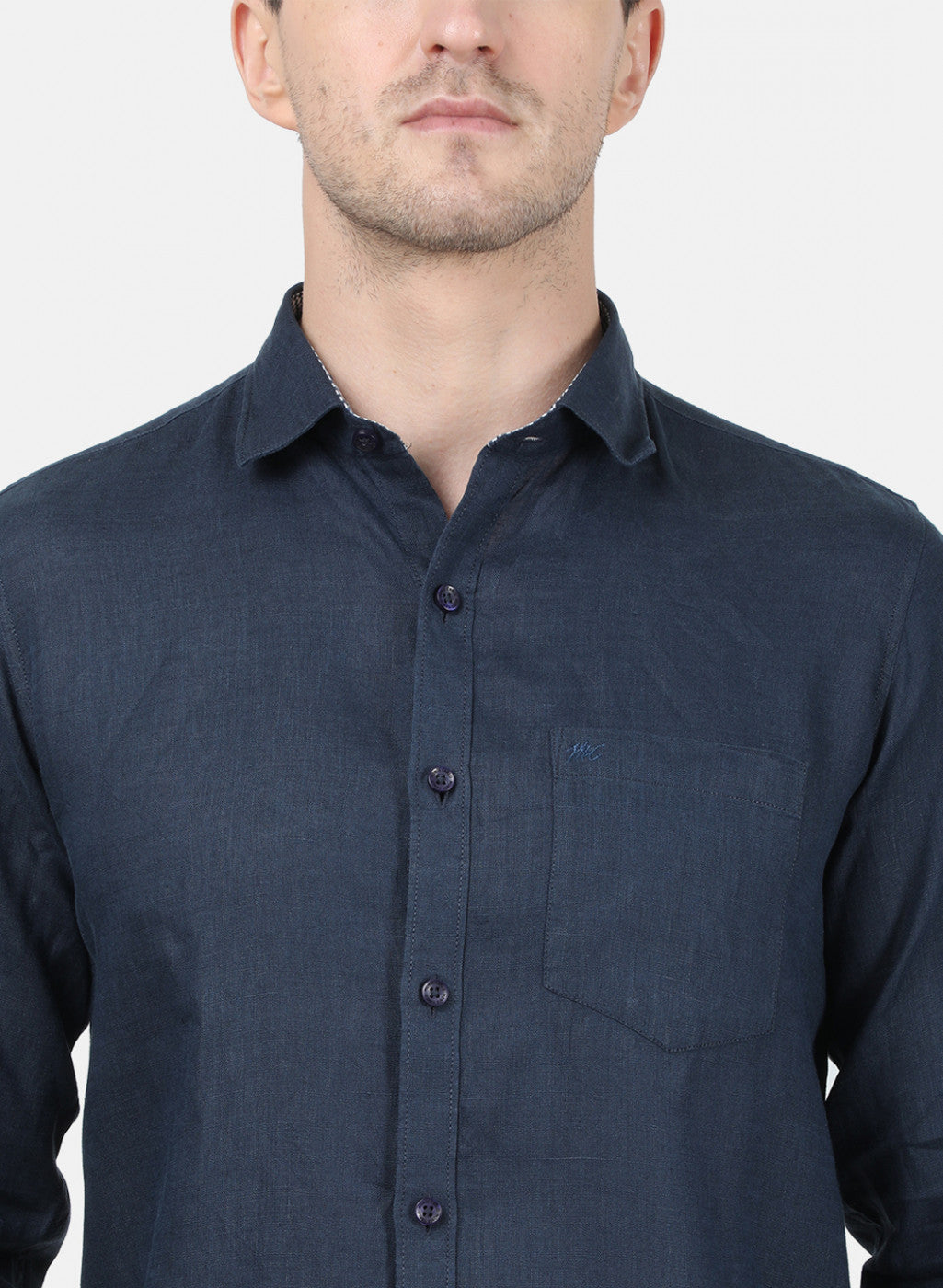 Mens NAvy Blue Solid Shirt