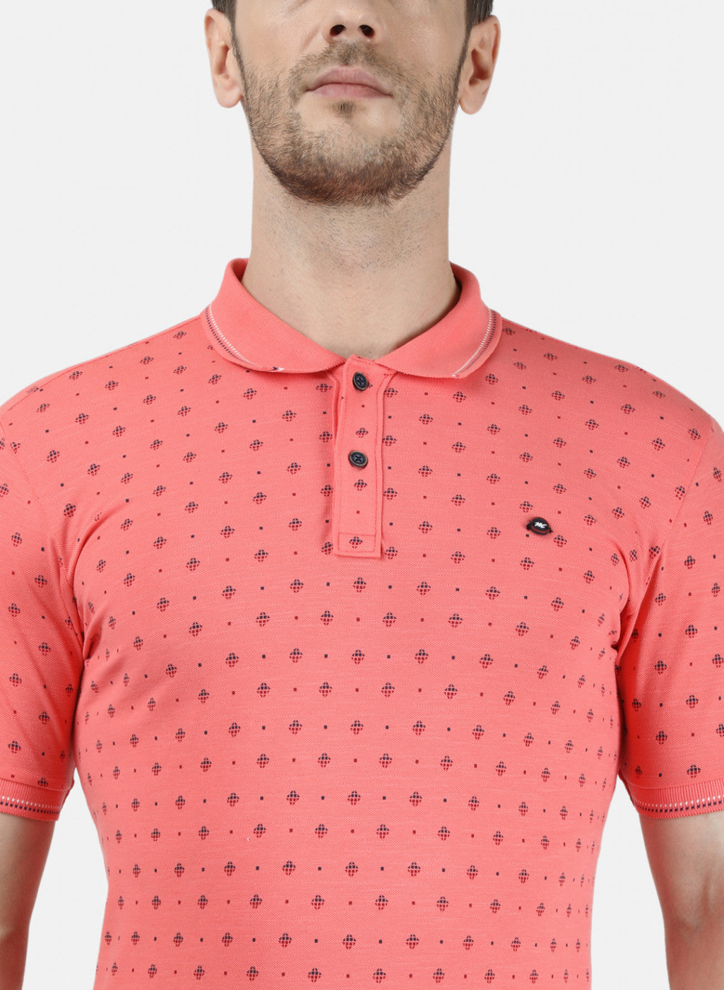 Mens Dark Pink Printed T-Shirt